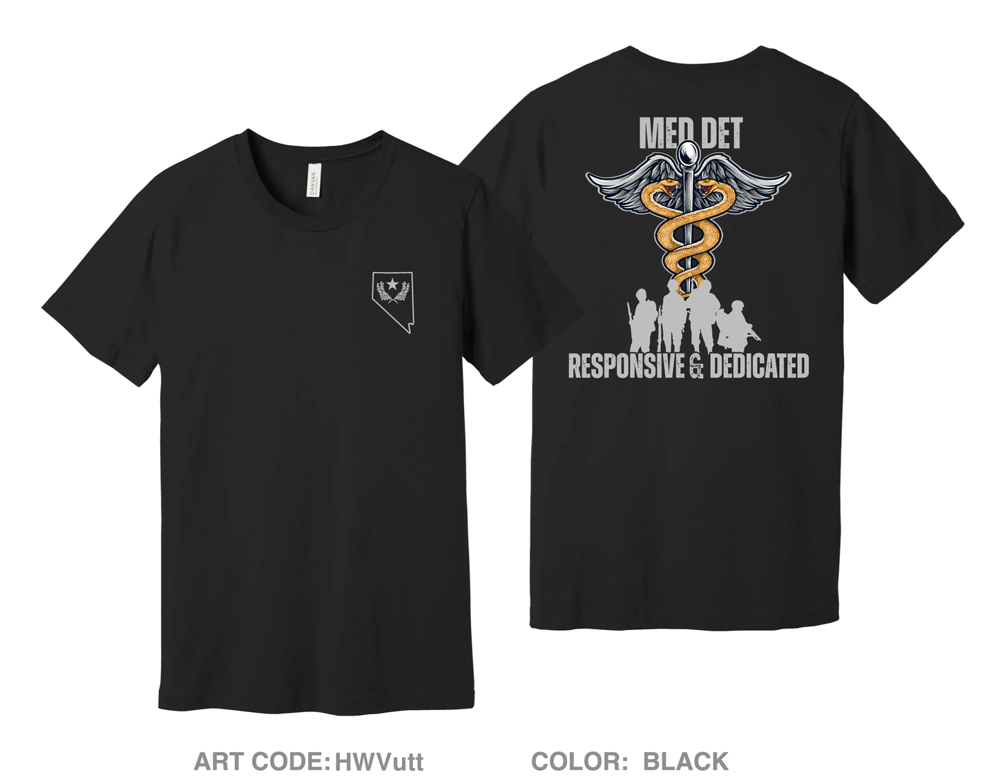 Nevada Army National Guard Medical Detachment Fundraising Collection Comfort Unisex Cotton SS Tee - HWVutt
