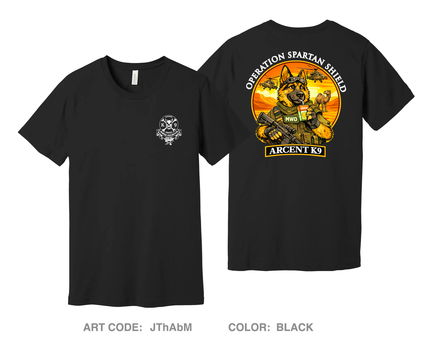 ARCENT K9 Comfort Unisex Cotton SS Tee - JThAbM