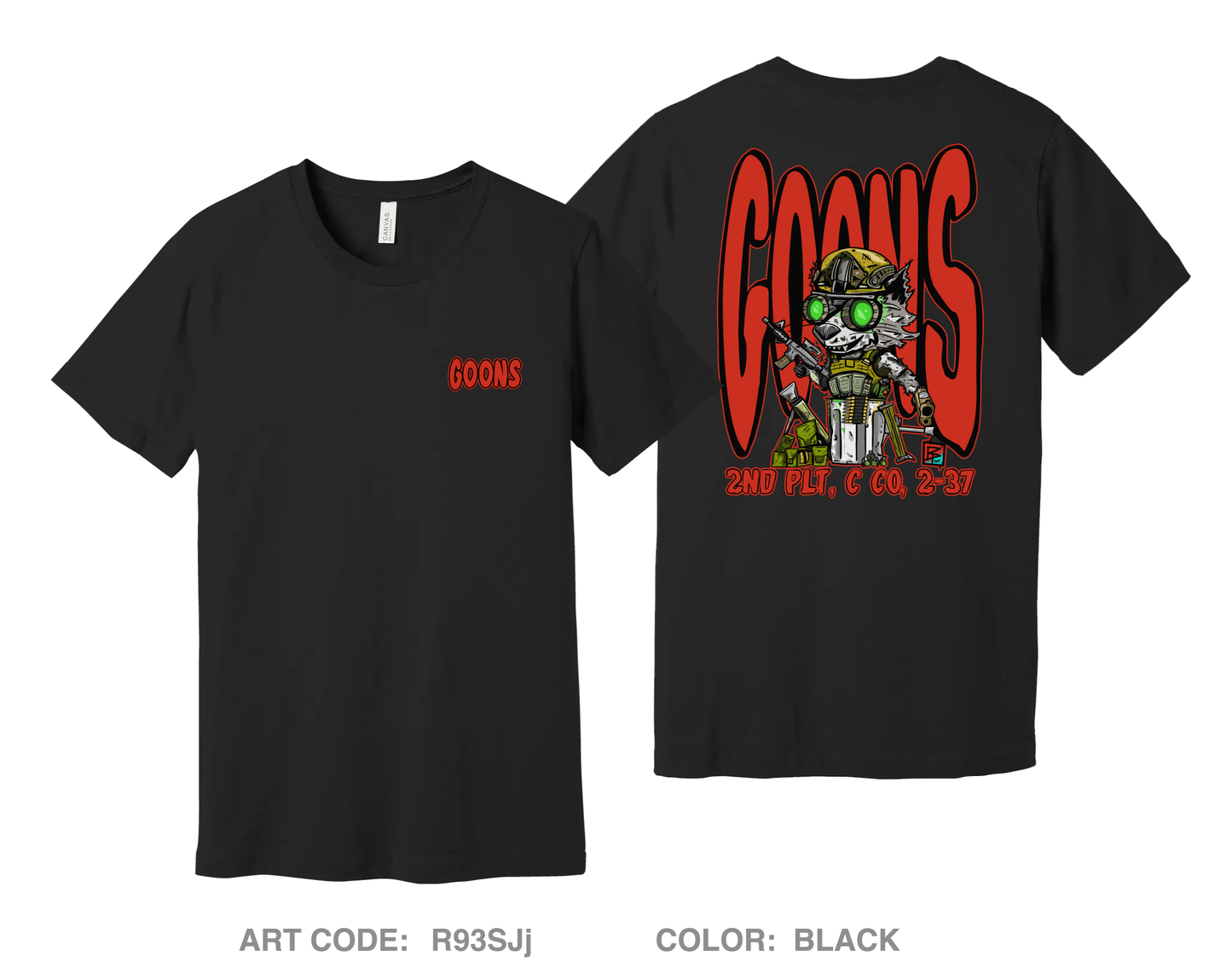 2nd Platoon "GOONS" Comfort Unisex Cotton SS Tee - R93SJj