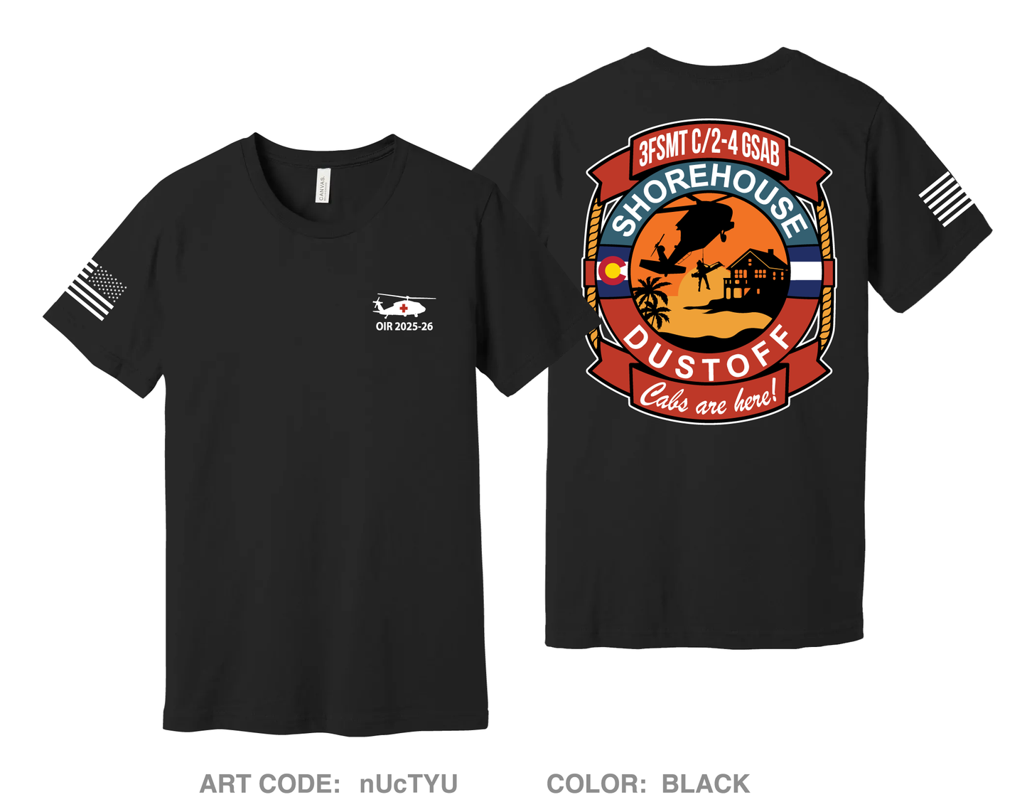 3FSMT “Shorehouse Dustoff”, C/2-4 GSAB Comfort Unisex Cotton SS Tee - nUcTYU