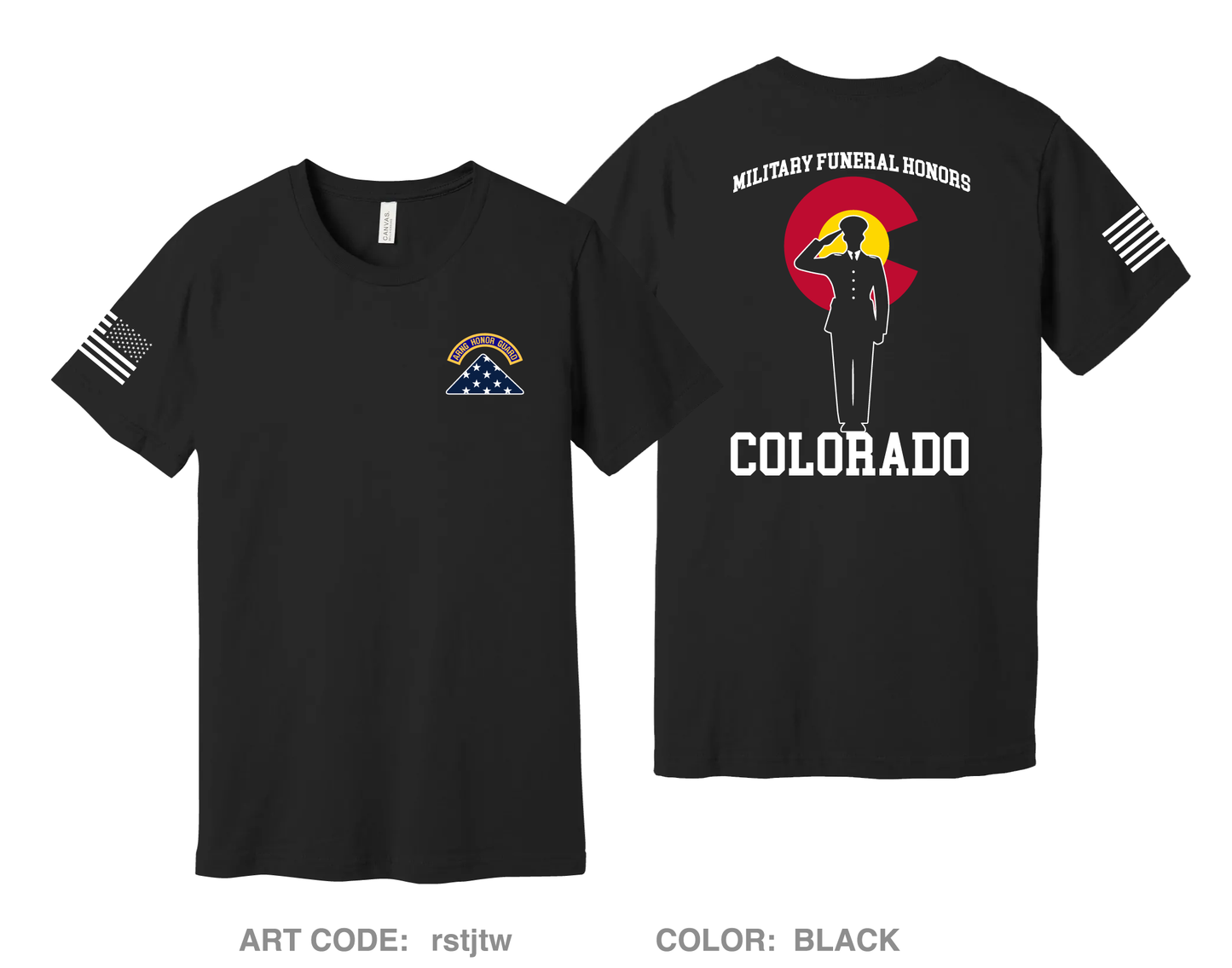 Colorado ARNG Military Funeral Honors Comfort Unisex Cotton SS Tee - rstjtw