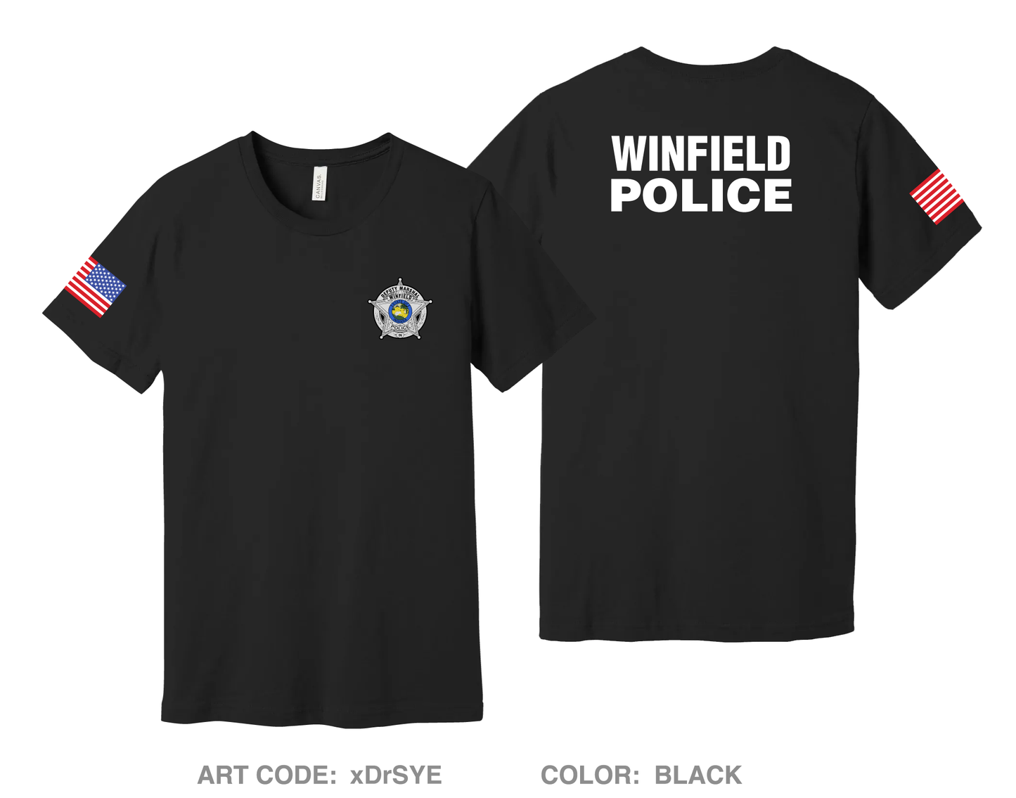 Winfield Police Department Comfort Unisex Cotton SS Tee - xDrSYE