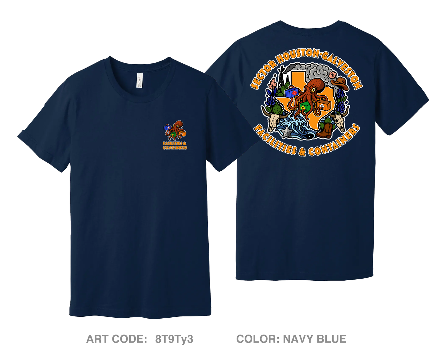 Sector Houston-Galveston Facilities Comfort Unisex Cotton SS Tee - 8T9Ty3
