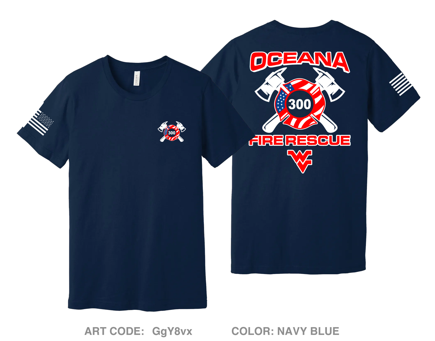 Oceana Fire Rescue Comfort Unisex Cotton SS Tee - GgY8vx