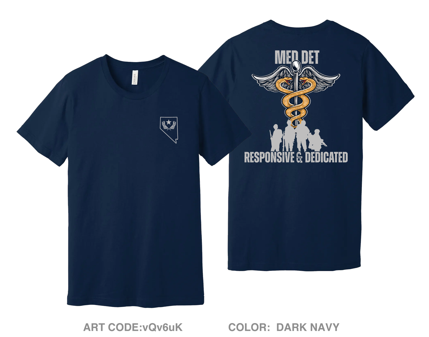 Nevada Army National Guard Medical Detachment Fundraising Collection Comfort Unisex Cotton SS Tee - vQv6uK