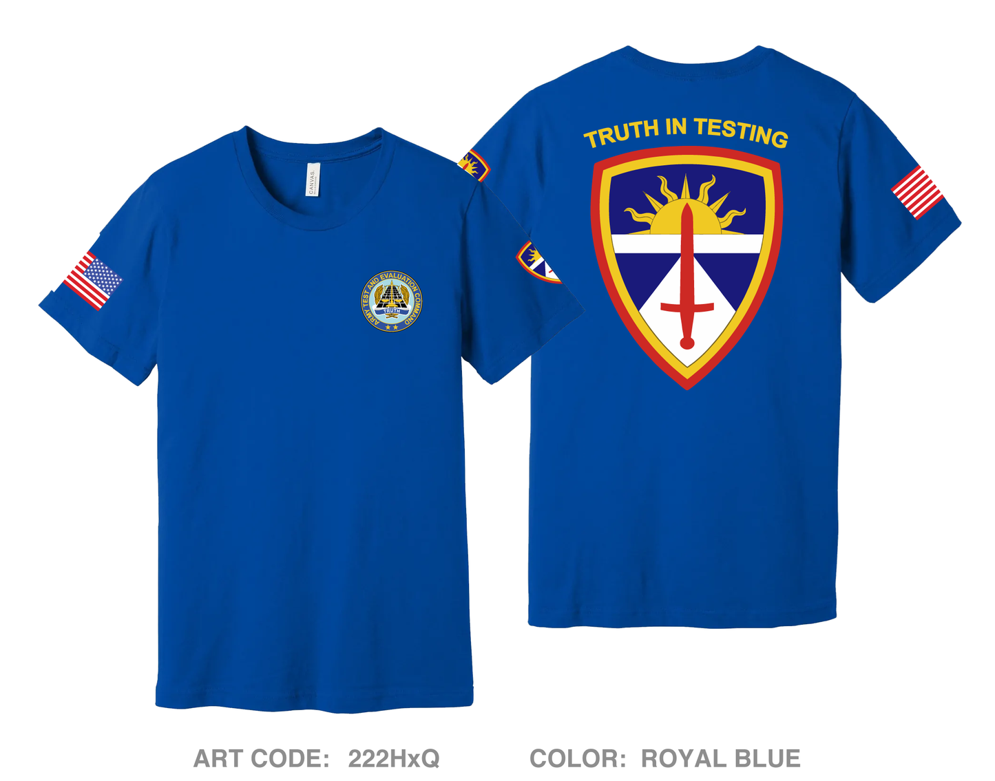Army Test and Evaluation Command Comfort Unisex Cotton SS Tee - 222HxQ