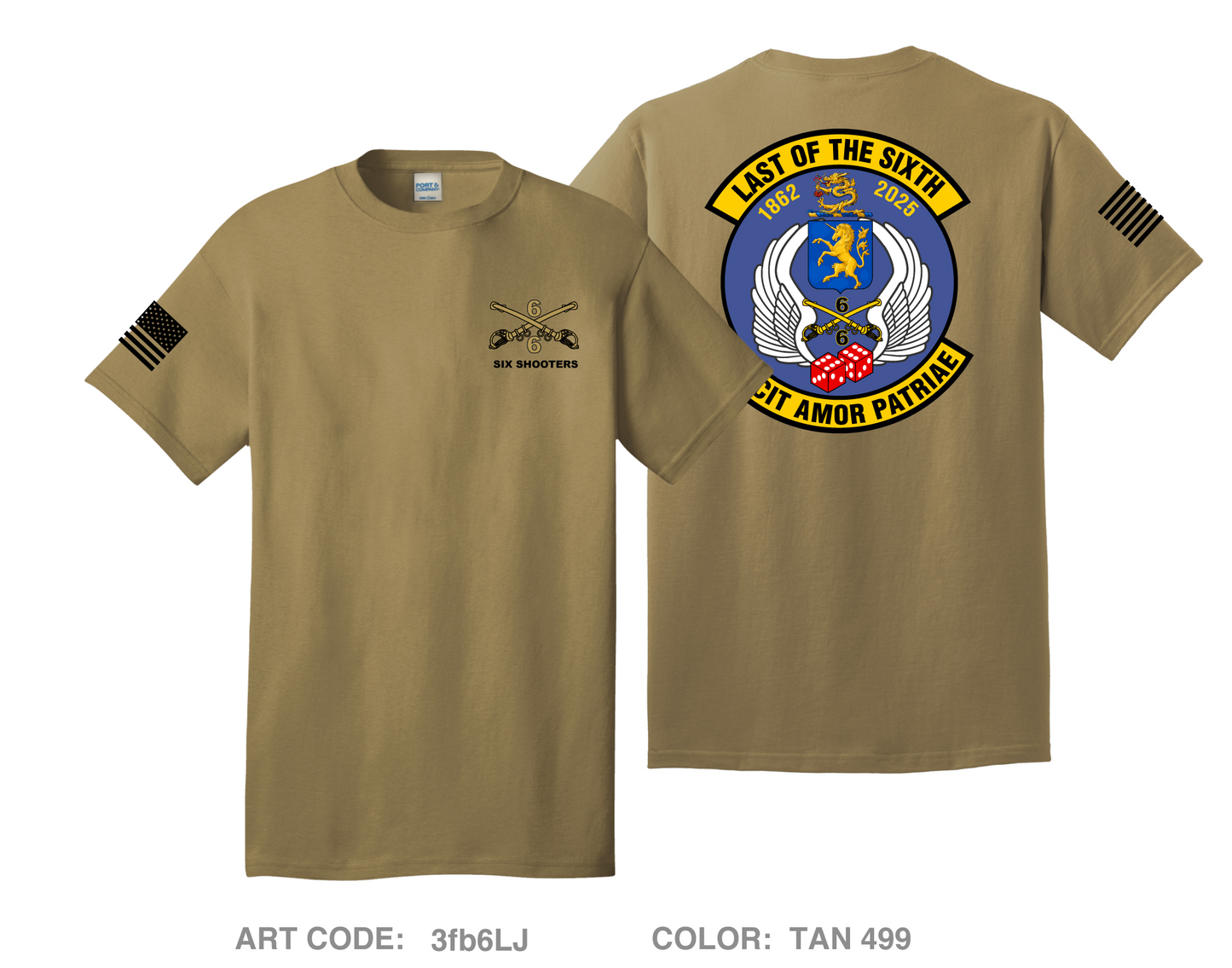 6-6 CAV Comfort Unisex Cotton SS Tee - 3fb6LJ