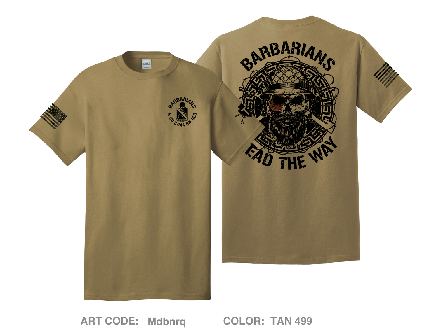 Barbarians / B Co 3-144 INF REG Comfort Unisex Cotton SS Tee - Mdbnrq