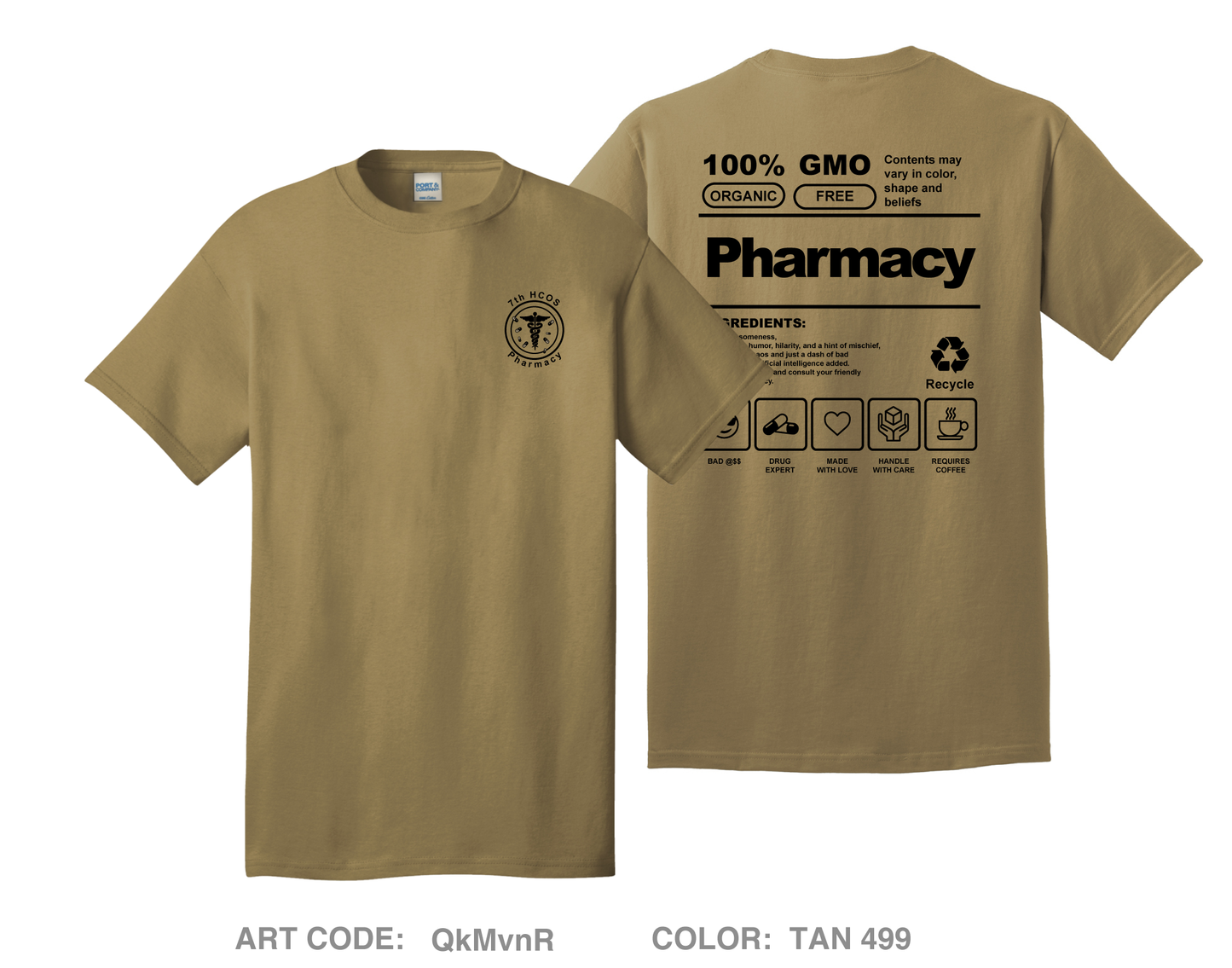 7 HCOS Pharmacy Comfort Unisex Cotton SS Tee - QkMvnR