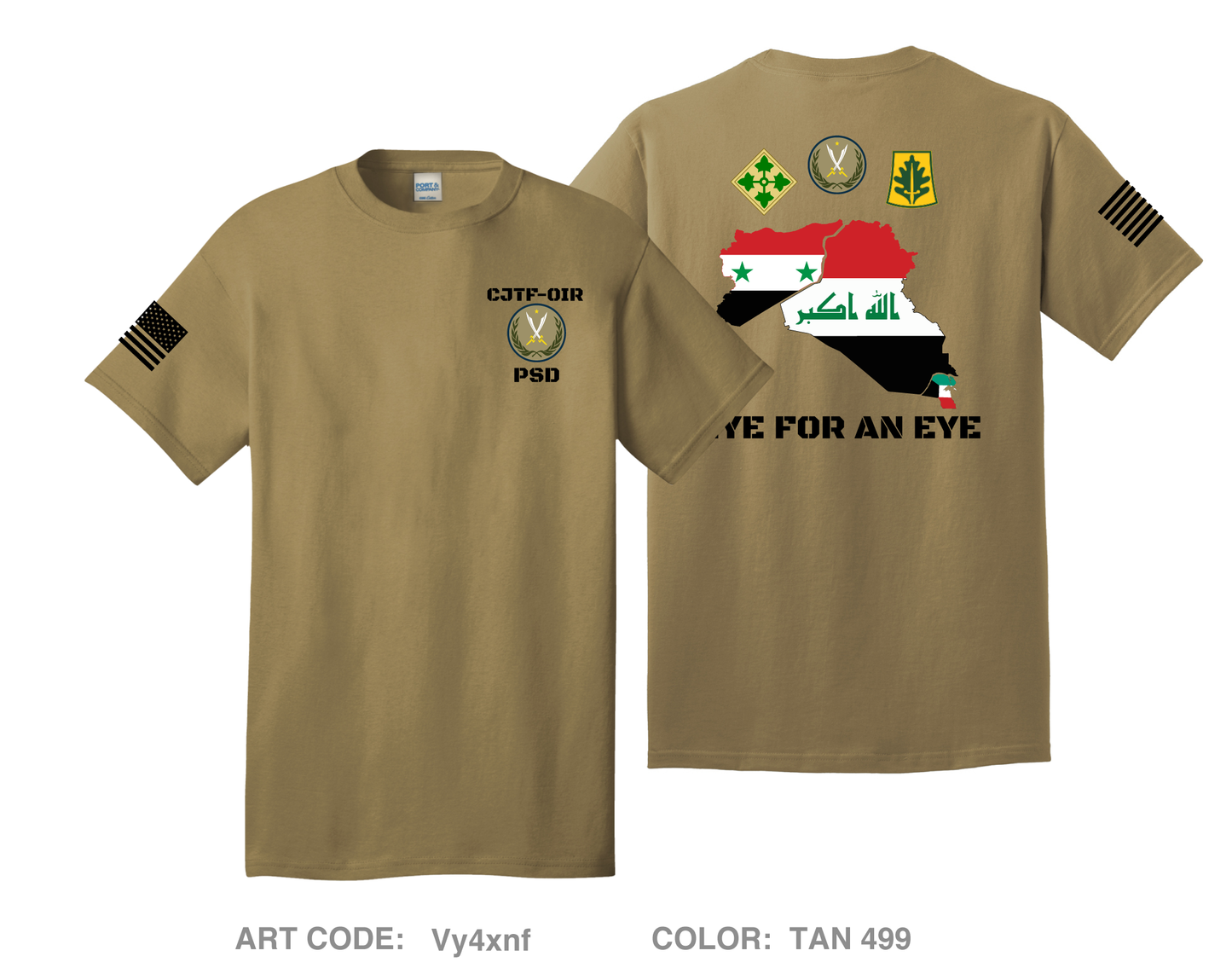 CJTF-OIR 333rd MP PSD Comfort Unisex Cotton SS Tee - Vy4xnf