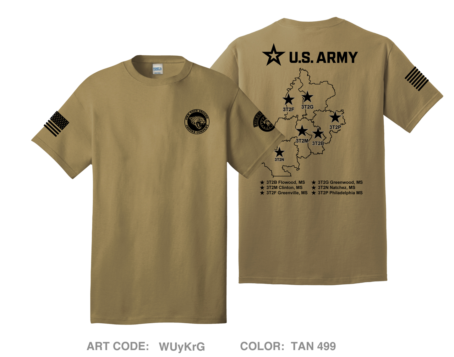 Jackson Army Recruiting Company Comfort Unisex Cotton SS Tee - WUyKrG