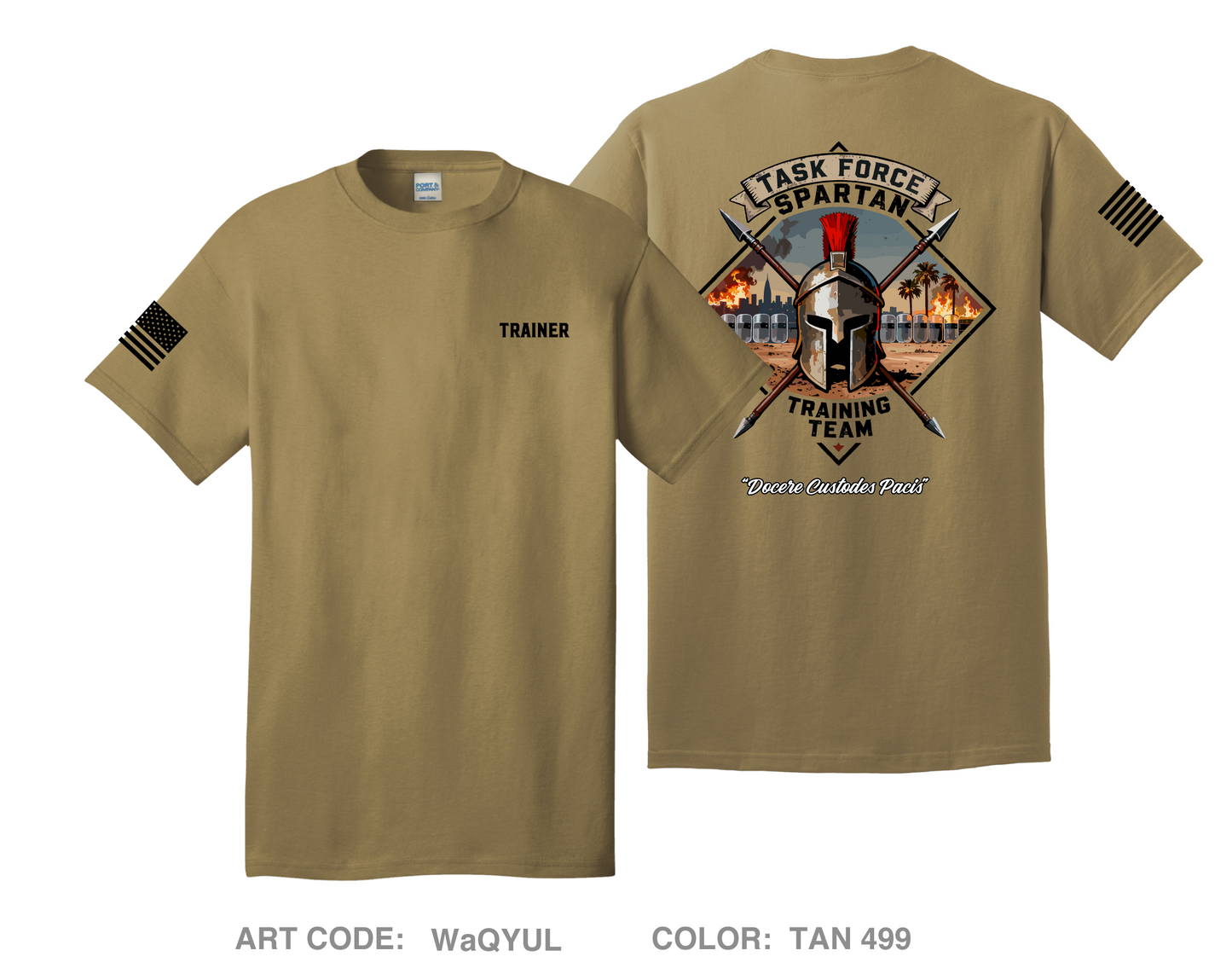 sk Force Spartan Training Team Comfort Unisex Cotton SS Tee - WaQYUL