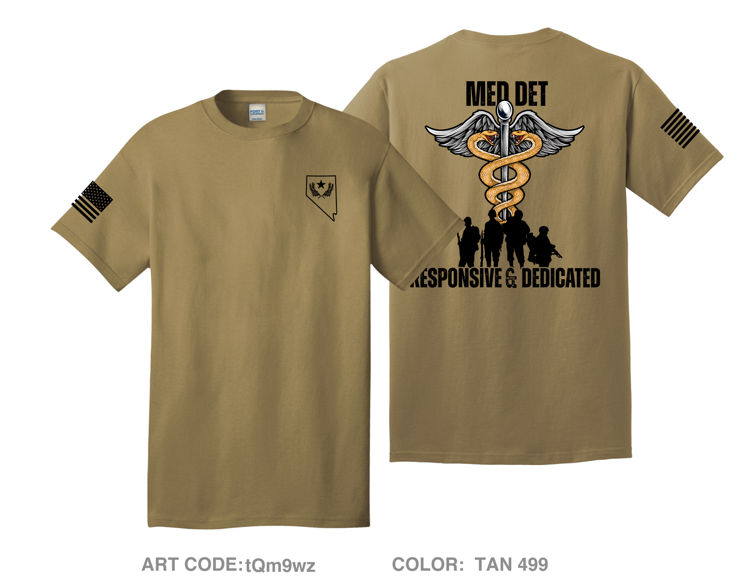 Nevada Army National Guard Medical Detachment Fundraising Collection Comfort Unisex Cotton SS Tee - tQm9wz