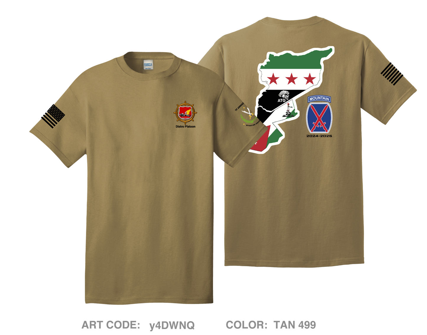 Distro platoon, 1-32 IN BN, 10 MTN DIV Comfort Unisex Cotton SS Tee - y4DWNQ