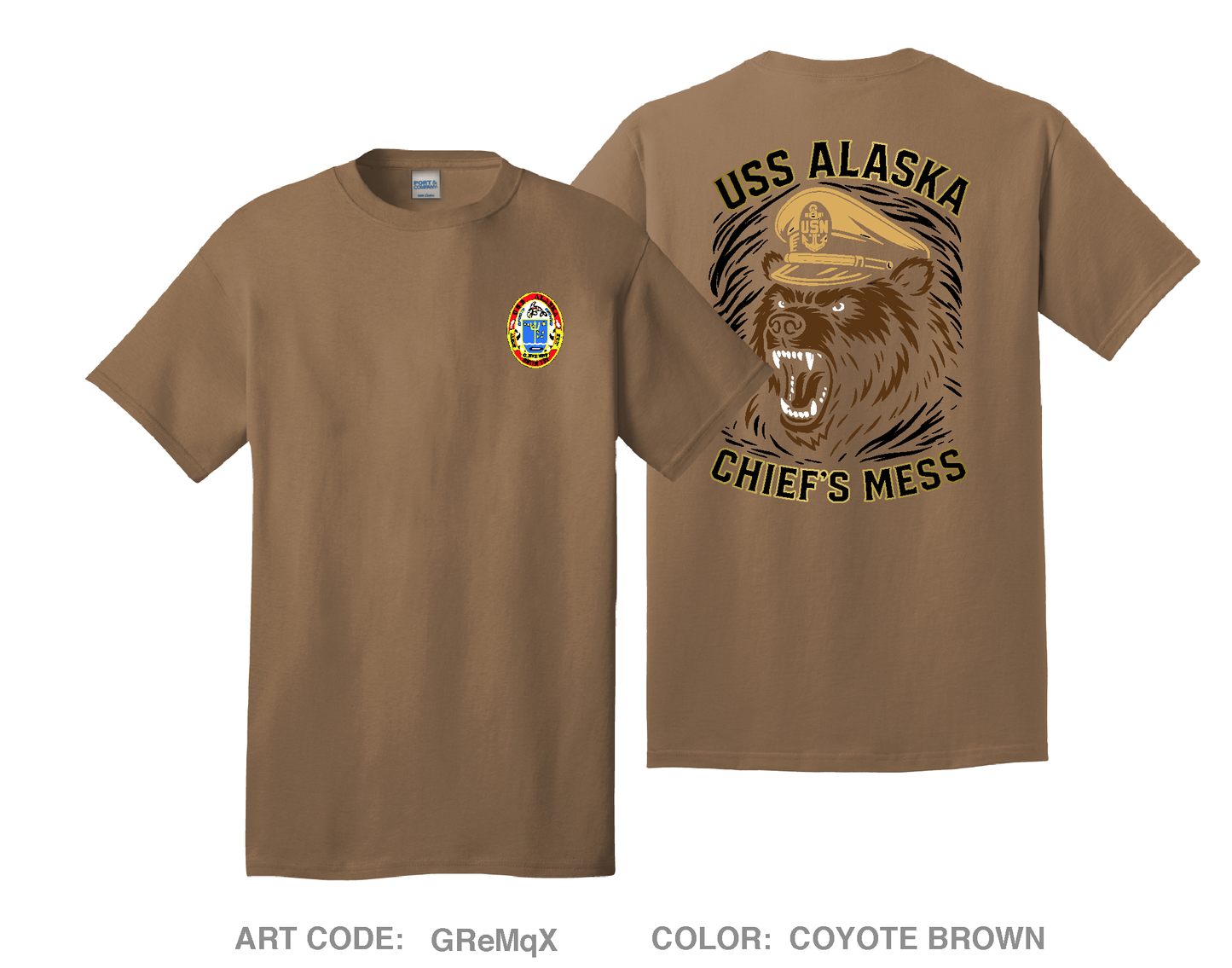 USS Alaska Gold CPOA Comfort Unisex Cotton SS Tee - GReMqX