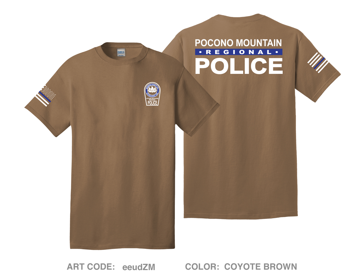 Pocono Mountain Regional Police Comfort Unisex Cotton SS Tee - eeudZM