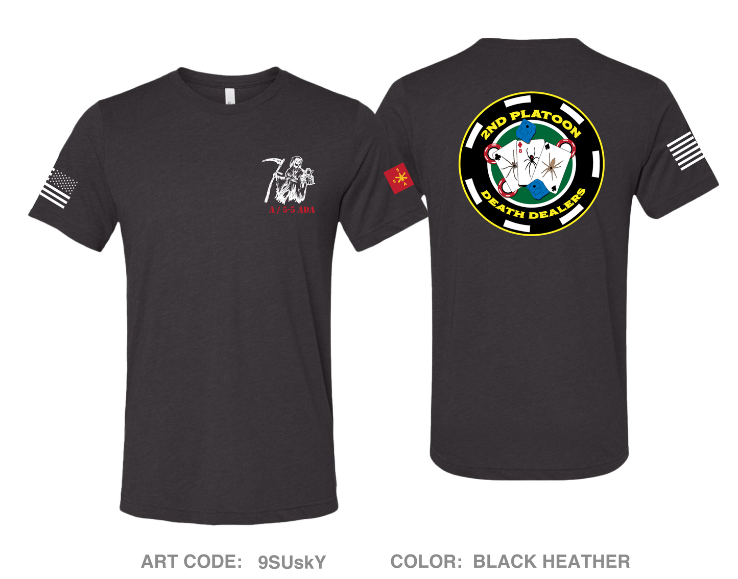 2nd Platoon Death Dealers A 5-5 Comfort Unisex Triblend SS Tee - 9SUskY