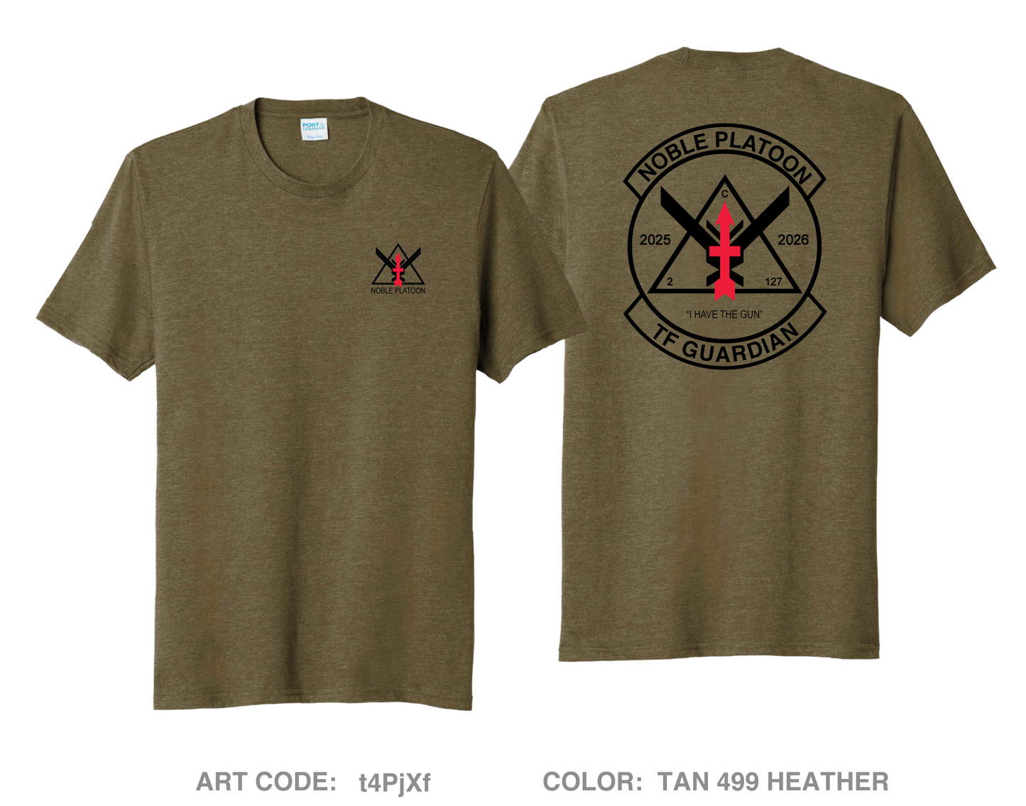 C Co 2-127 - Noble Platoon Comfort Unisex Triblend SS Tee - t4PjXf