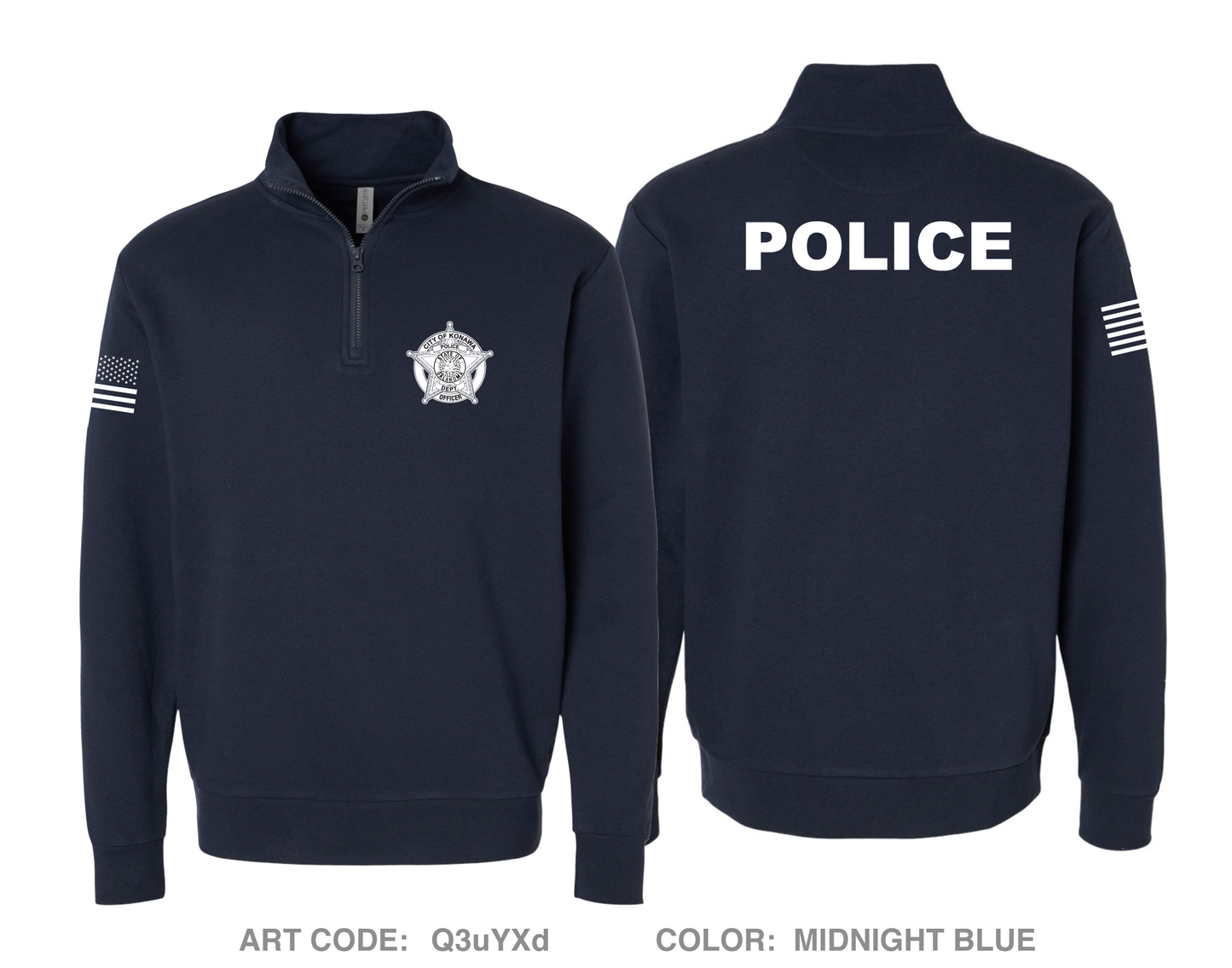 Konawa Police Department Comfort Fleece Quarter-Zip - Q3uYXd