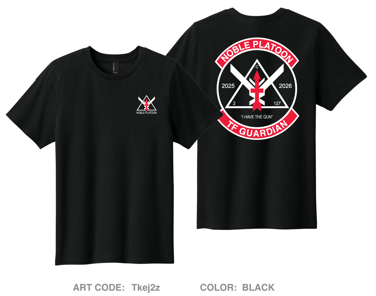 C Co 2-127 - Noble Platoon Comfort Youth cotton short sleeve tee - Tkej2z_Y