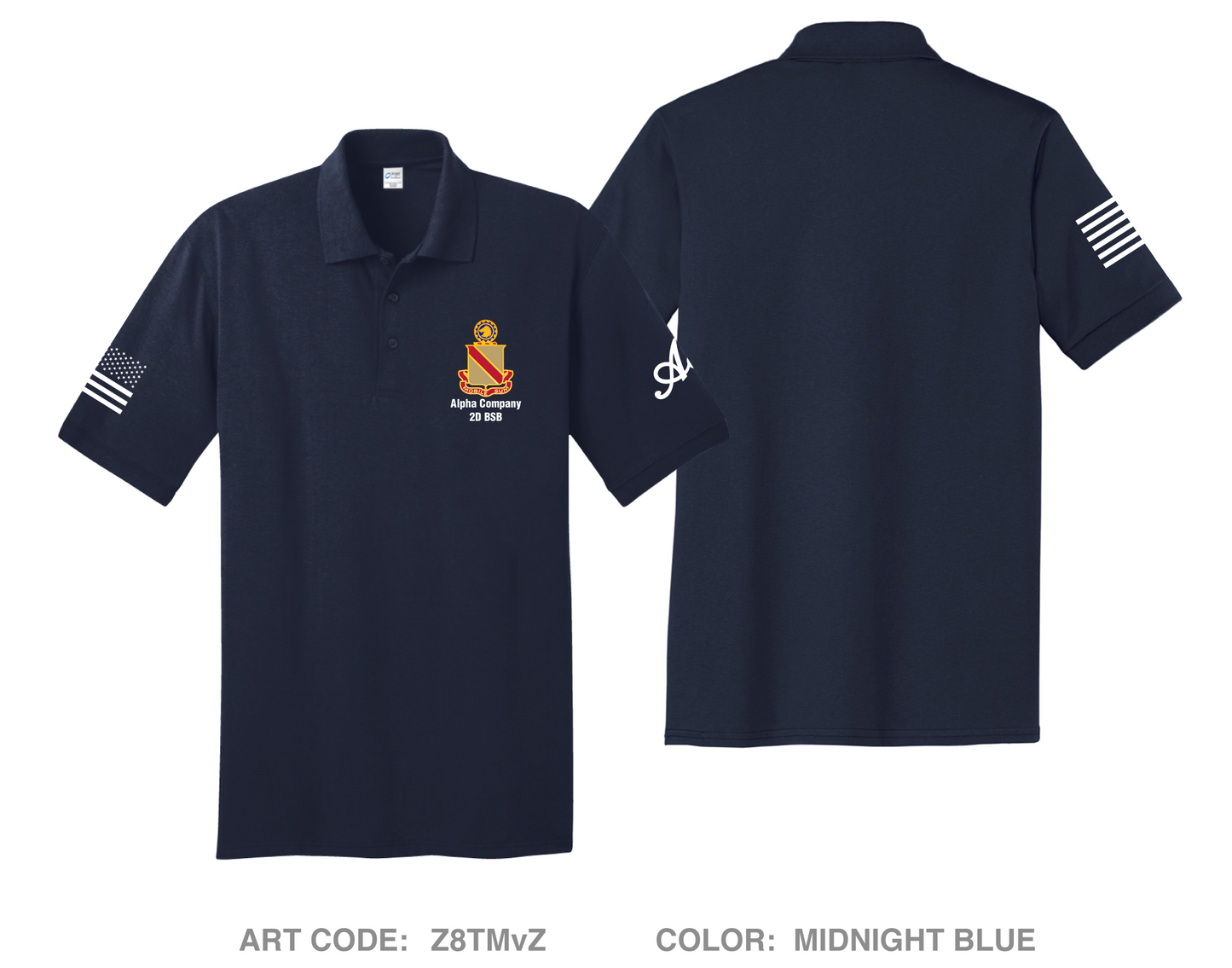 Alpha Company, 2D BSB Hi-Tech Performance Men's SS Polo - Z8TMvZ