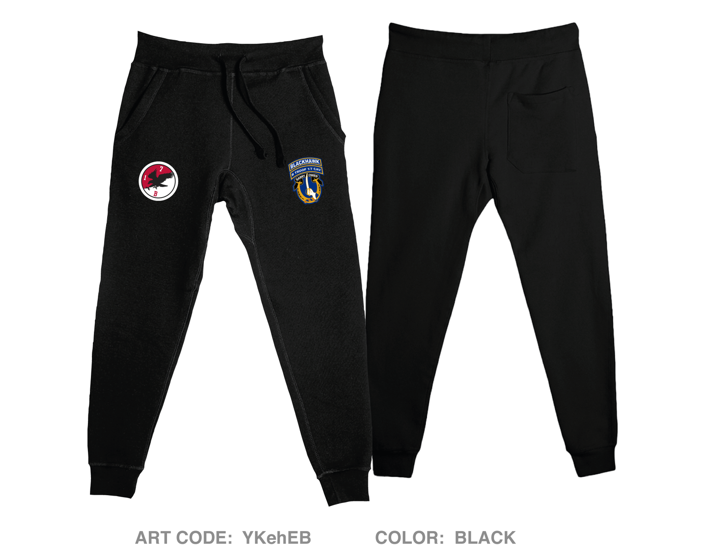 Blackhawk Troop, 1-7 CAV, 1ACB, 1CD Comfort Unisex Joggers - YKehEB