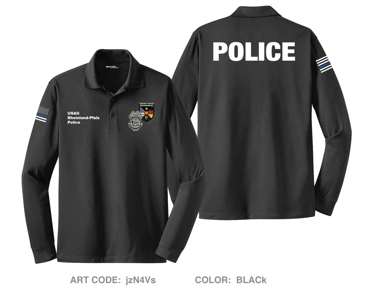 USAG Rheinland Pfalz Police DTF LS Performance Polo - jzN4Vs