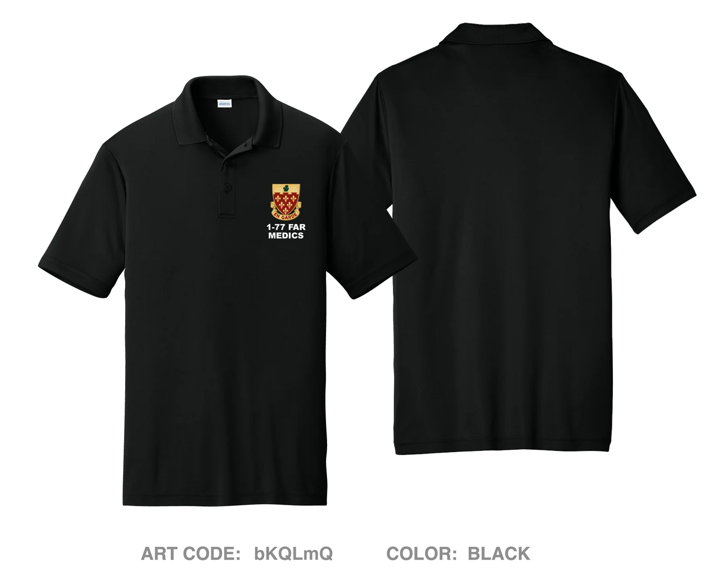 41st FAB, 1-77 FAR, HHB Medical Platoon Hi-Tech Performance Men's SS Polo - bKQLmQ