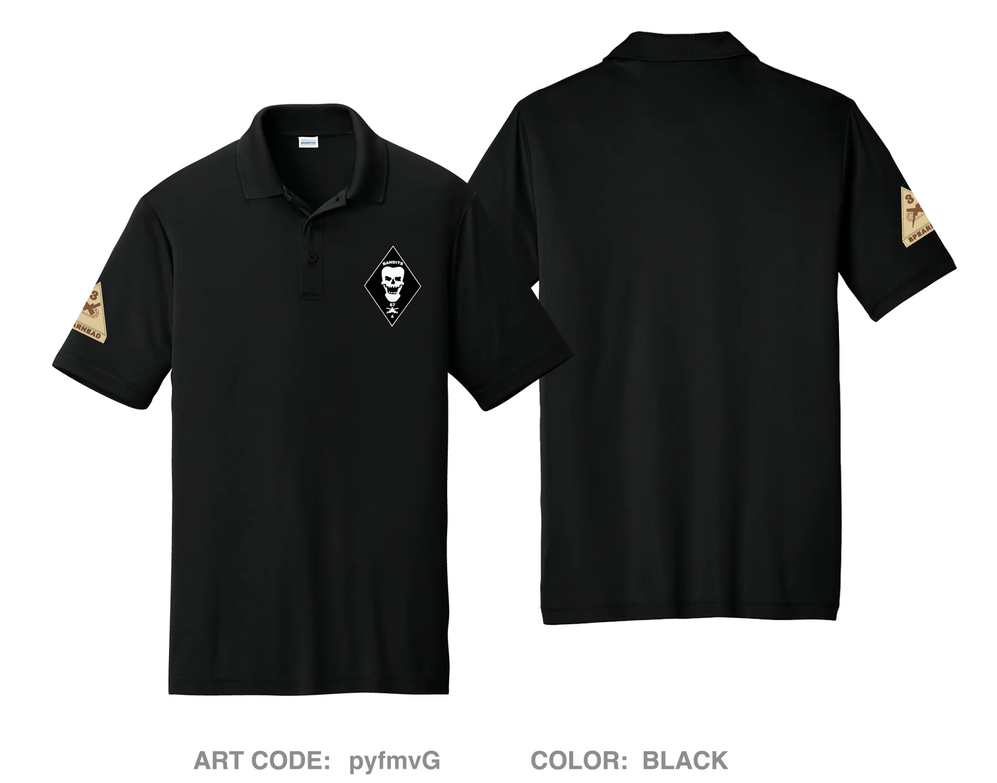 467 DS Bandits Hi-Tech Performance Men's SS Polo - pyfmvG
