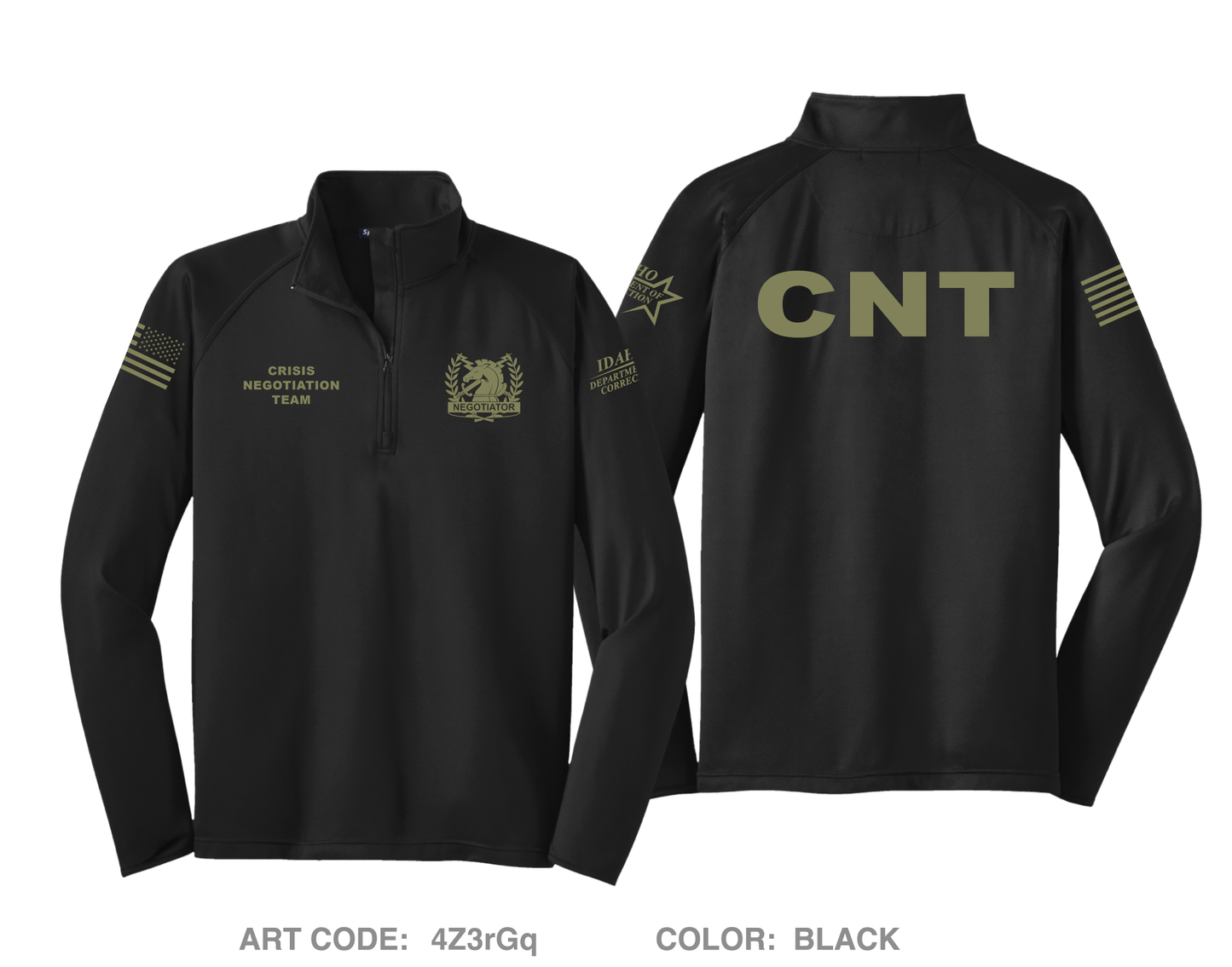 IDOC Crisis Negotiation Team Hi-Tech Performance Quarter-Zip Fleece Jacket - 4Z3rGq