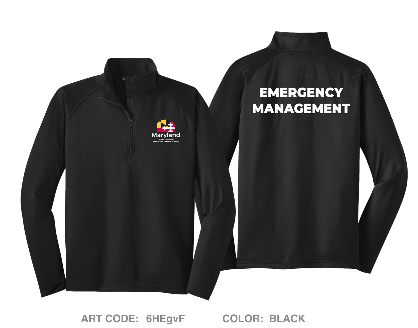 Maryland Department of Emergency Management Hi-Tech Performance Quarter-Zip Fleece Jacket - 6HEgvF
