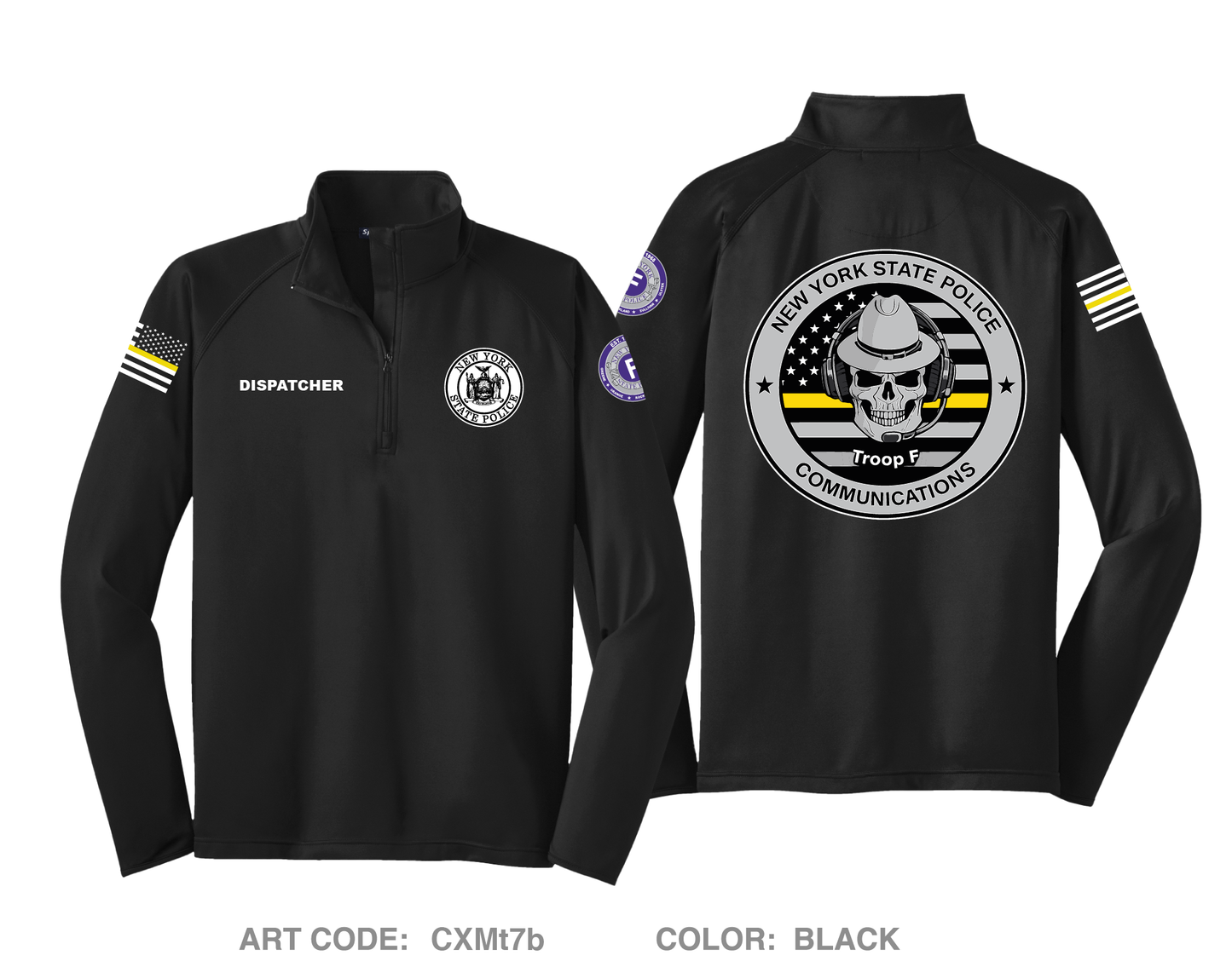 NYSP troop f communications Hi-Tech Performance Quarter-Zip Fleece Jacket - CXMt7b