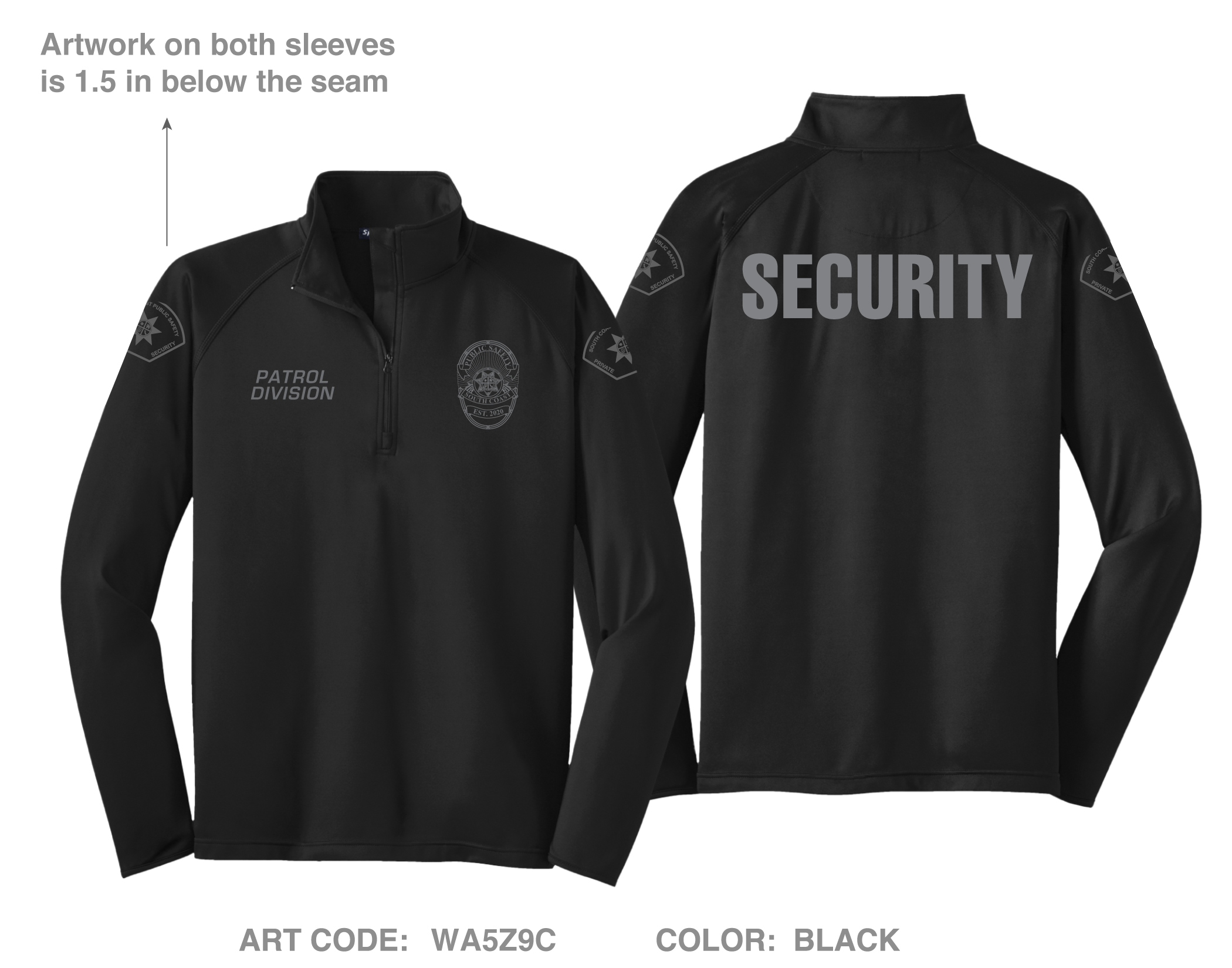 South Coast Public Safety Hi-Tech Performance Quarter-Zip Fleece