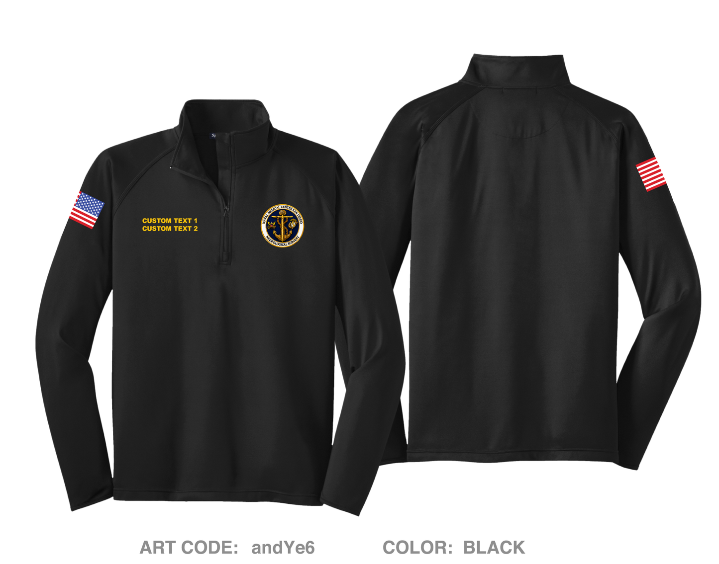 CUSTOM NMCSD Neurosurgery Hi-Tech Performance Quarter-Zip Fleece Jacket - andYe6