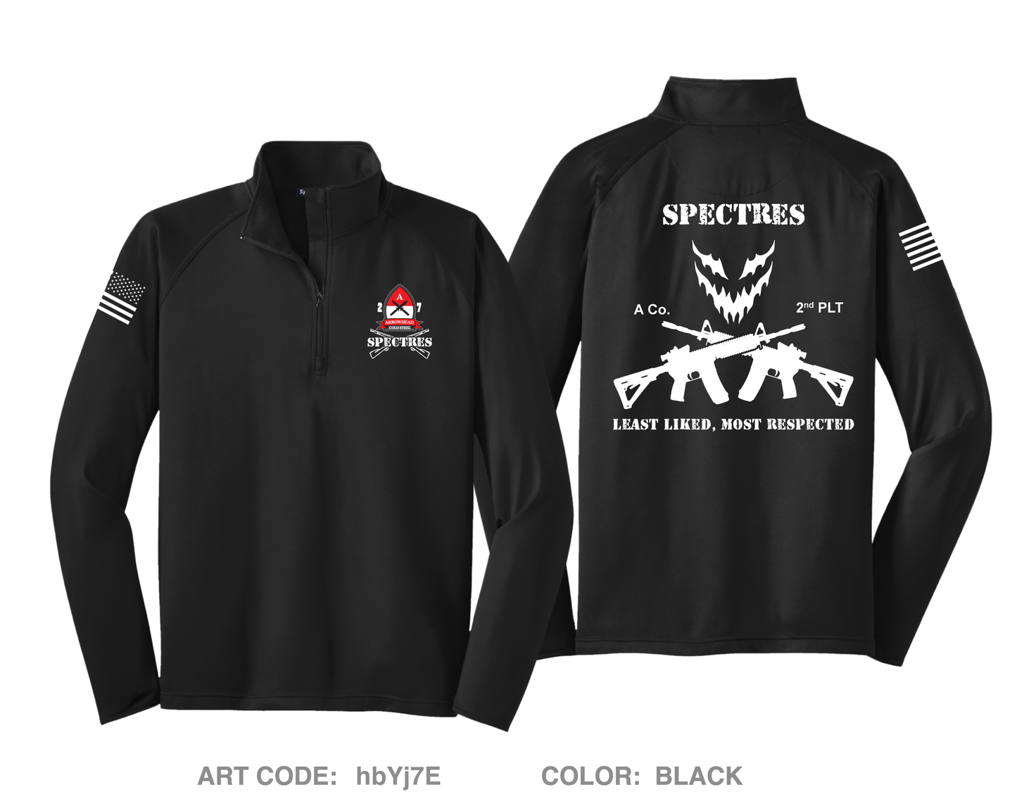 Specter A-Co, 2-7CAV Hi-Tech Performance Quarter-Zip Fleece Jacket - hbYj7E