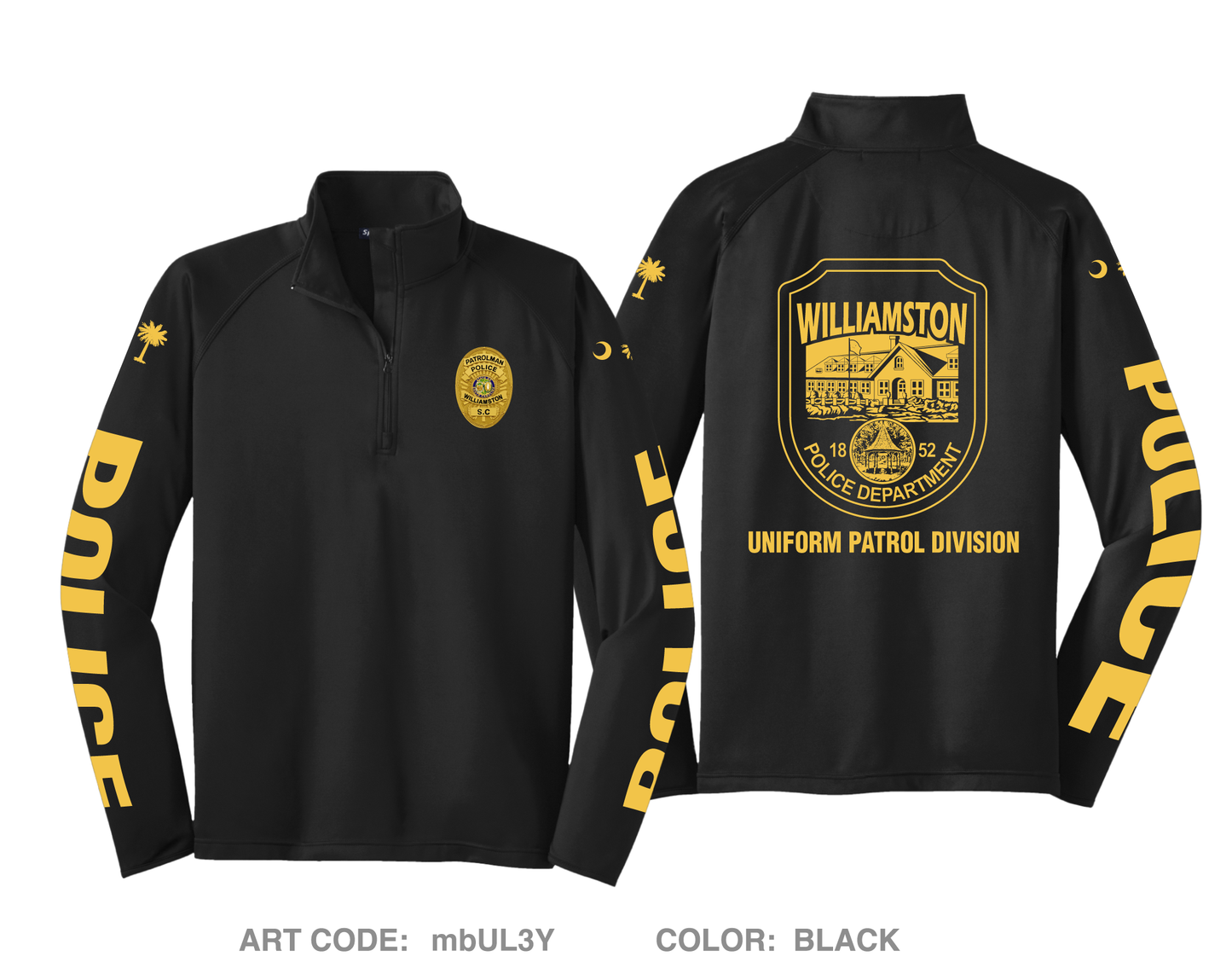 Williamston Police Department Hi-Tech Performance Quarter-Zip Fleece Jacket - mbUL3Y