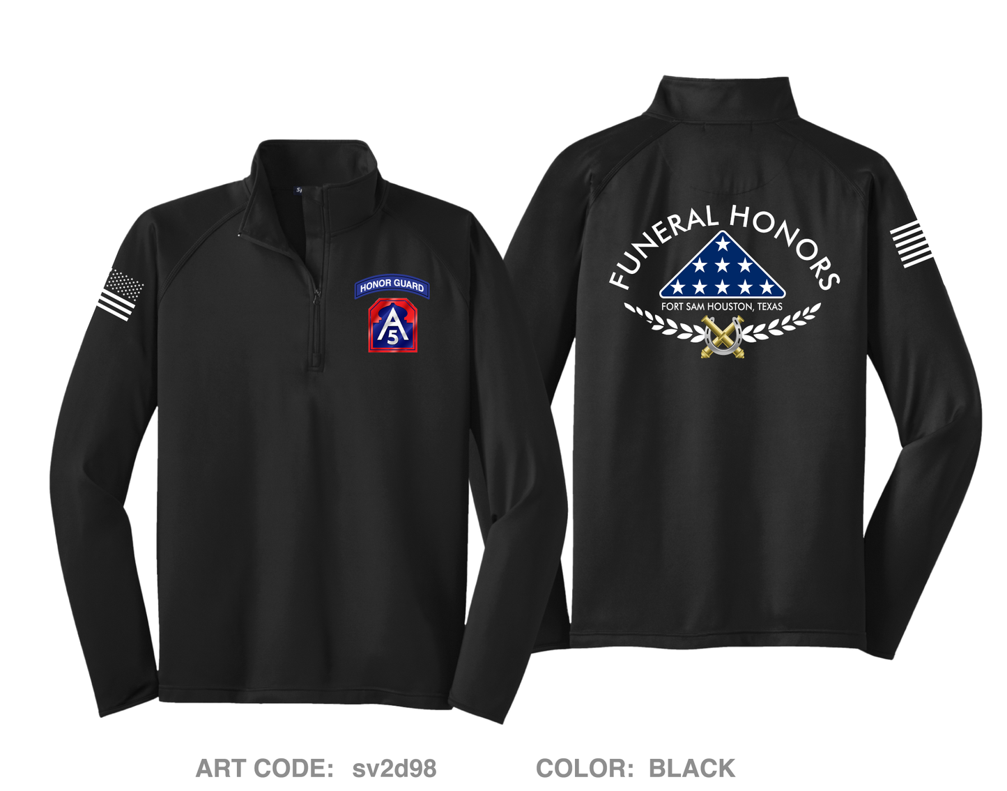 FUNERAL HONORS PLATOON, HSC, HHBN, ARNORTH Hi-Tech Performance Quarter-Zip Fleece Jacket - sv2d98