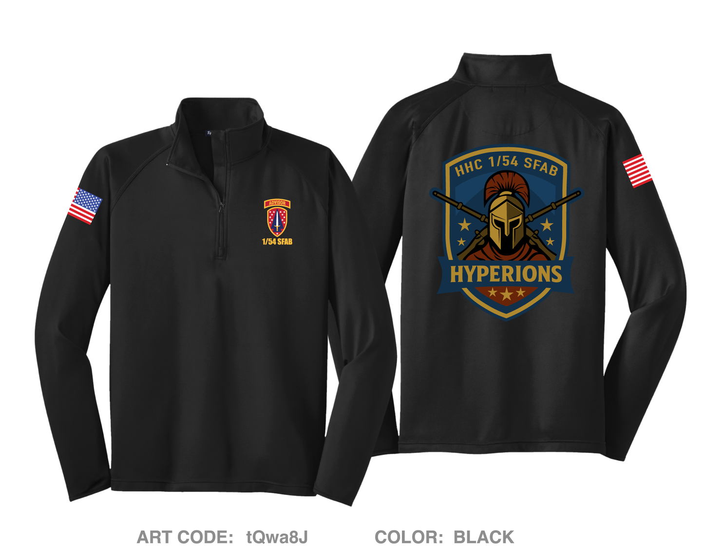 HHC 1/54 SFAB Hyperions Hi-Tech Performance Quarter-Zip Fleece Jacket - tQwa8J