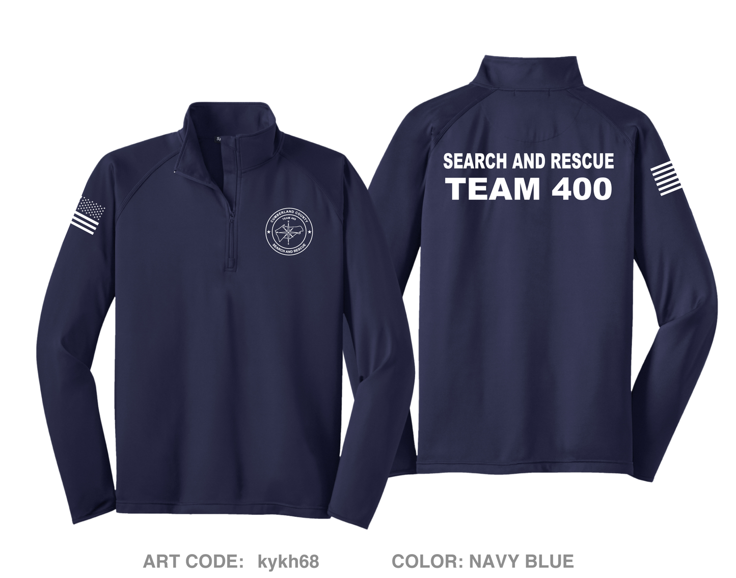 CUMBERLAND COUNTY SEARCH AND RESCUE Hi-Tech Performance Quarter-Zip Fleece Jacket - kykh68