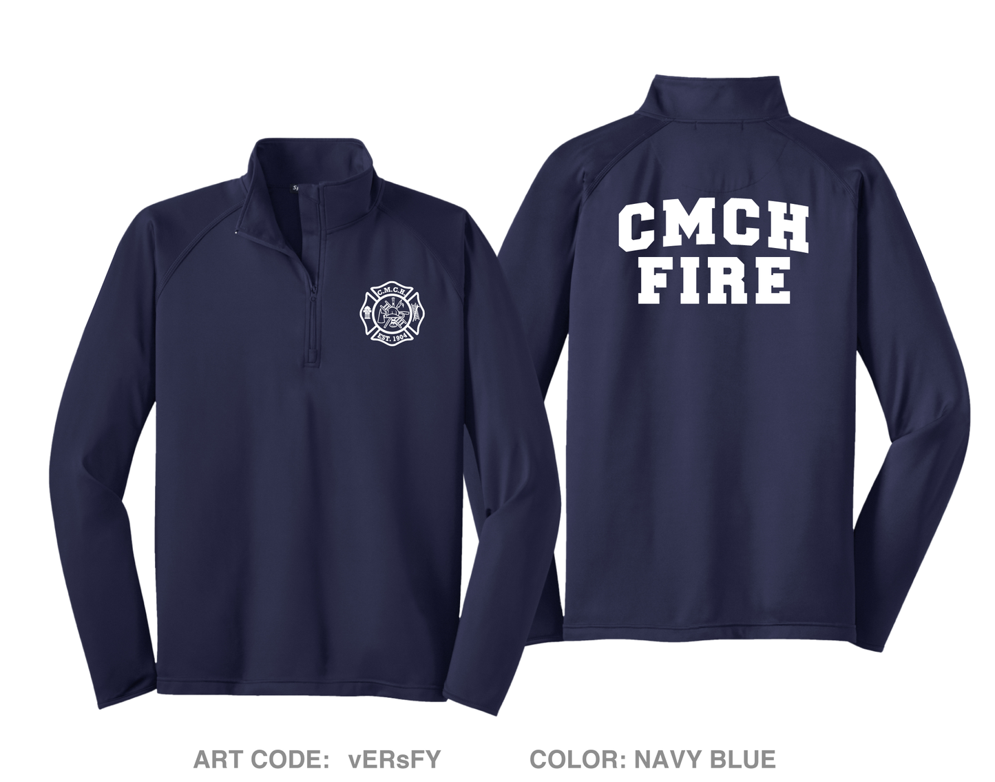 Cape May Court House Fire Dept Hi-Tech Performance Quarter-Zip Fleece Jacket - vERsFY
