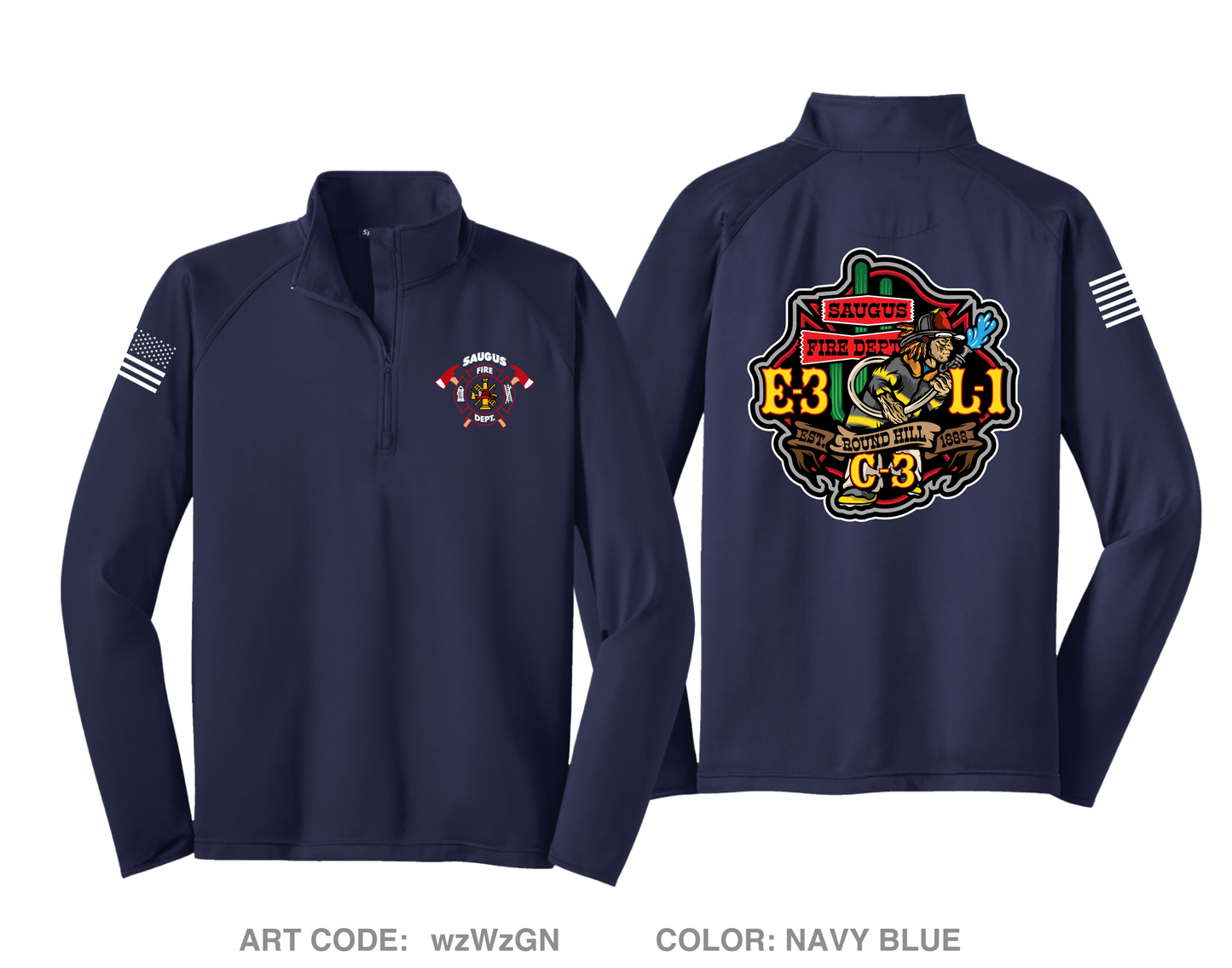 Saugus Fire Department Fundraising Collection Hi-Tech Performance Quarter-Zip Fleece Jacket - wzWzGN
