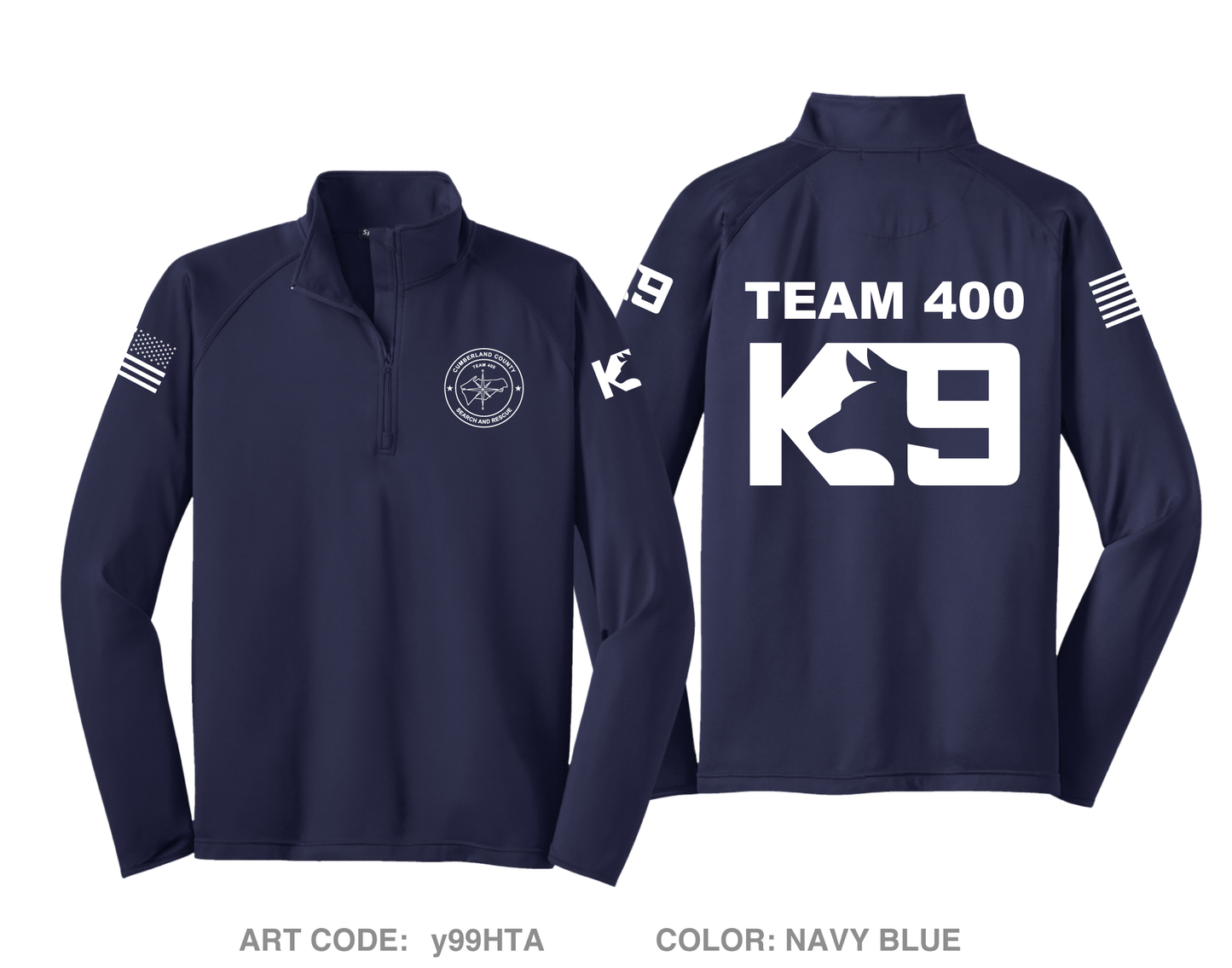 CUMBERLAND COUNTY SEARCH AND RESCUE Hi-Tech Performance Quarter-Zip Fleece Jacket - y99HTA