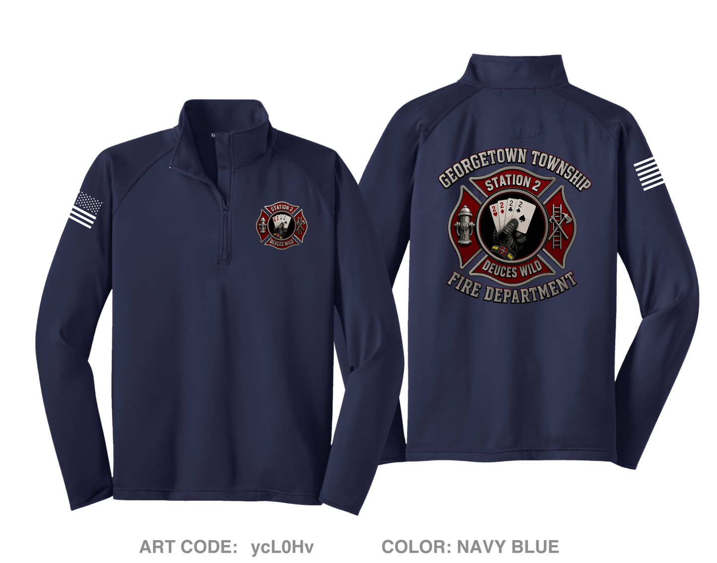 GTFD Station 2 Fundraising Collection Hi-Tech Performance Quarter-Zip Fleece Jacket - ycL0Hv