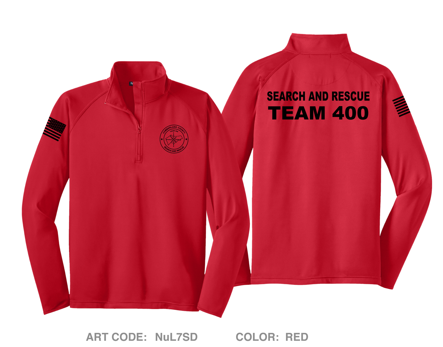 CUMBERLAND COUNTY SEARCH AND RESCUE Hi-Tech Performance Quarter-Zip Fleece Jacket - NuL7SD