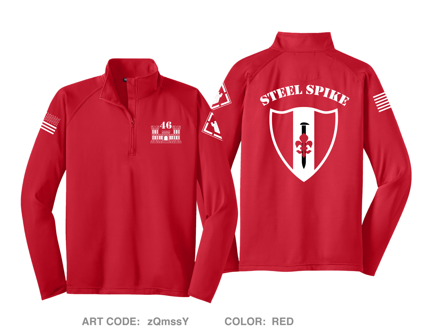 46th Engineers Hi-Tech Performance Quarter-Zip Fleece Jacket - zQmssY