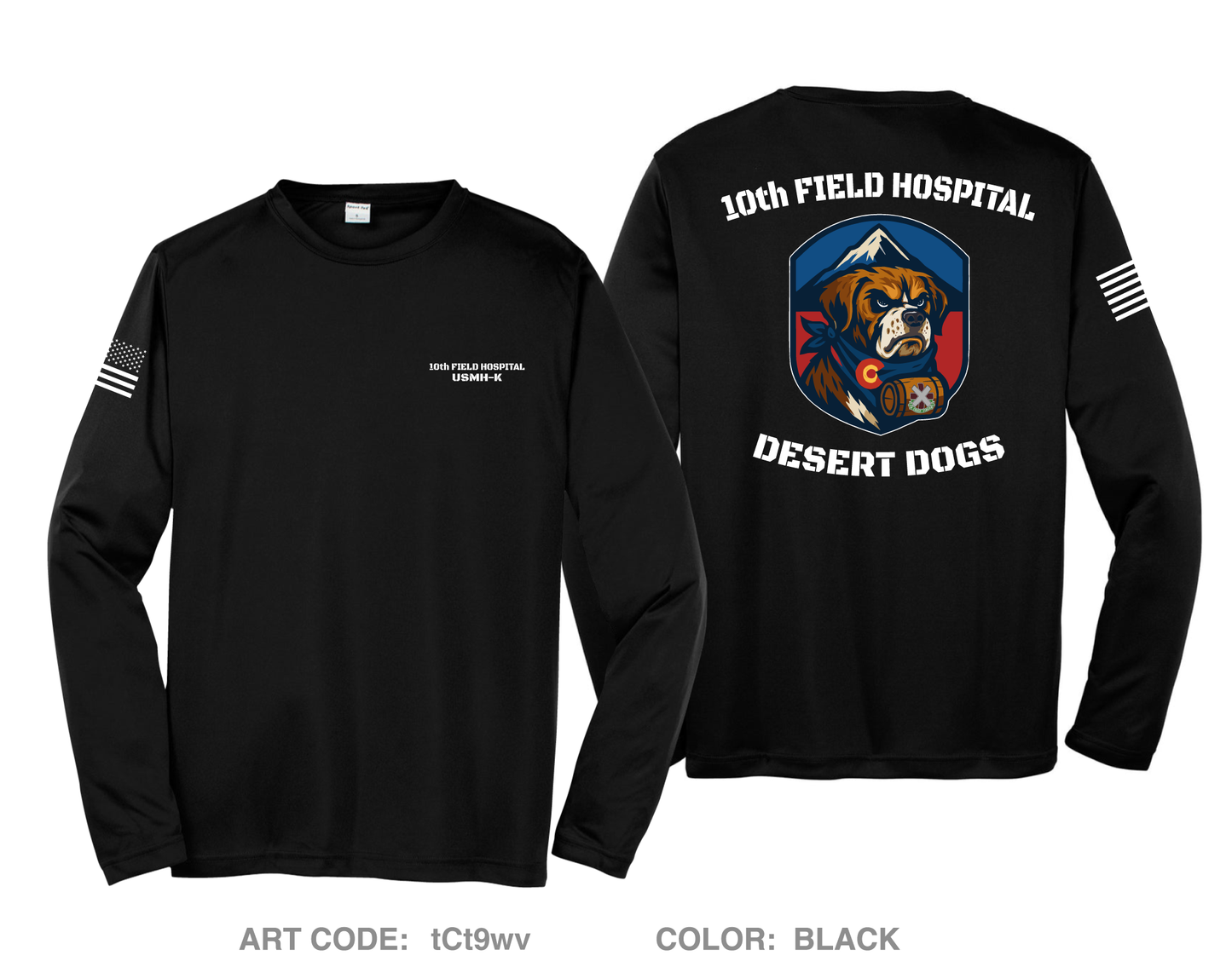 10th Field Hospital Hi-Tech Performance Unisex LS Tee - tCt9wv