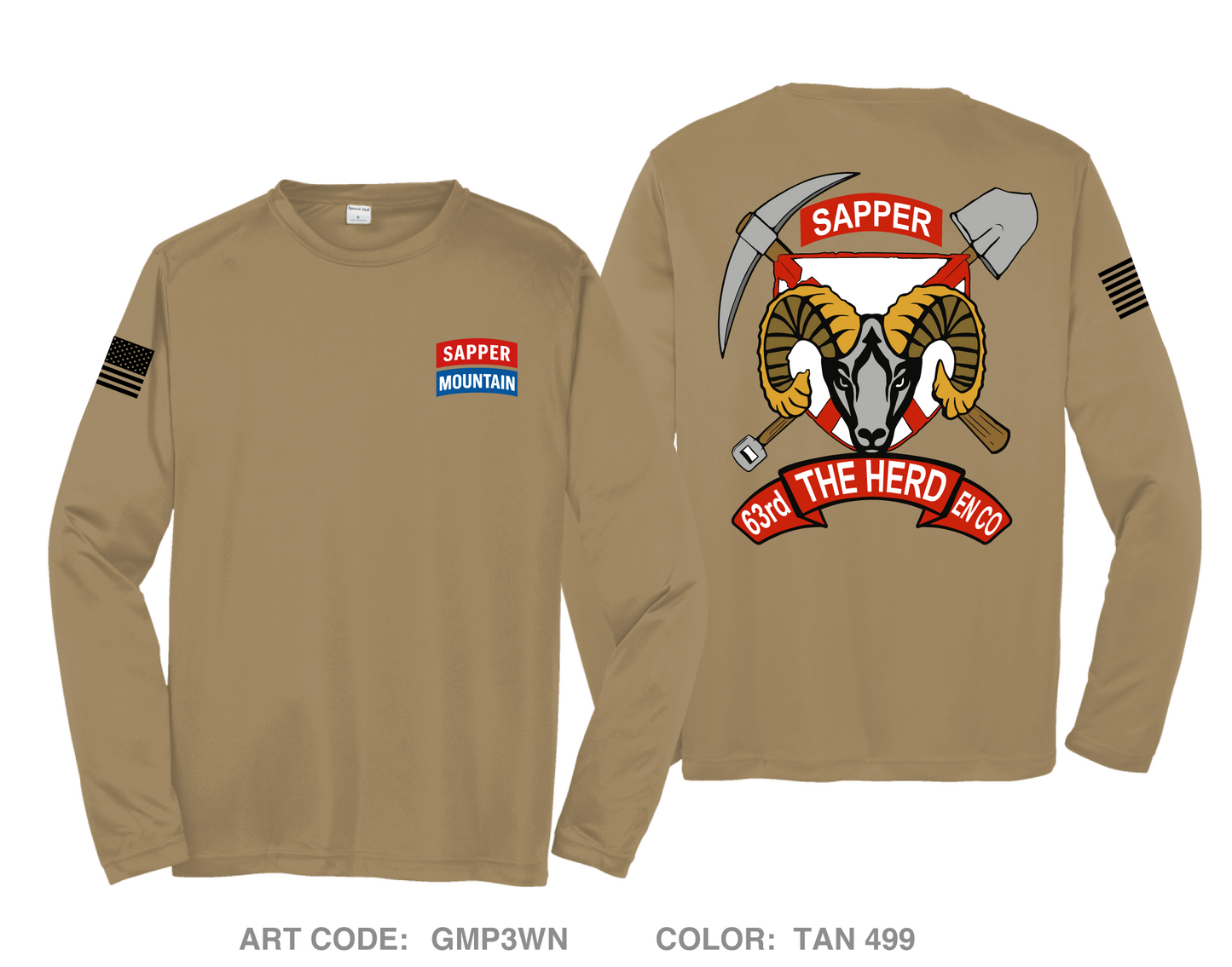 63D Combat Engineer Company - Infantry Hi-Tech Performance Unisex LS Tee - GMP3WN