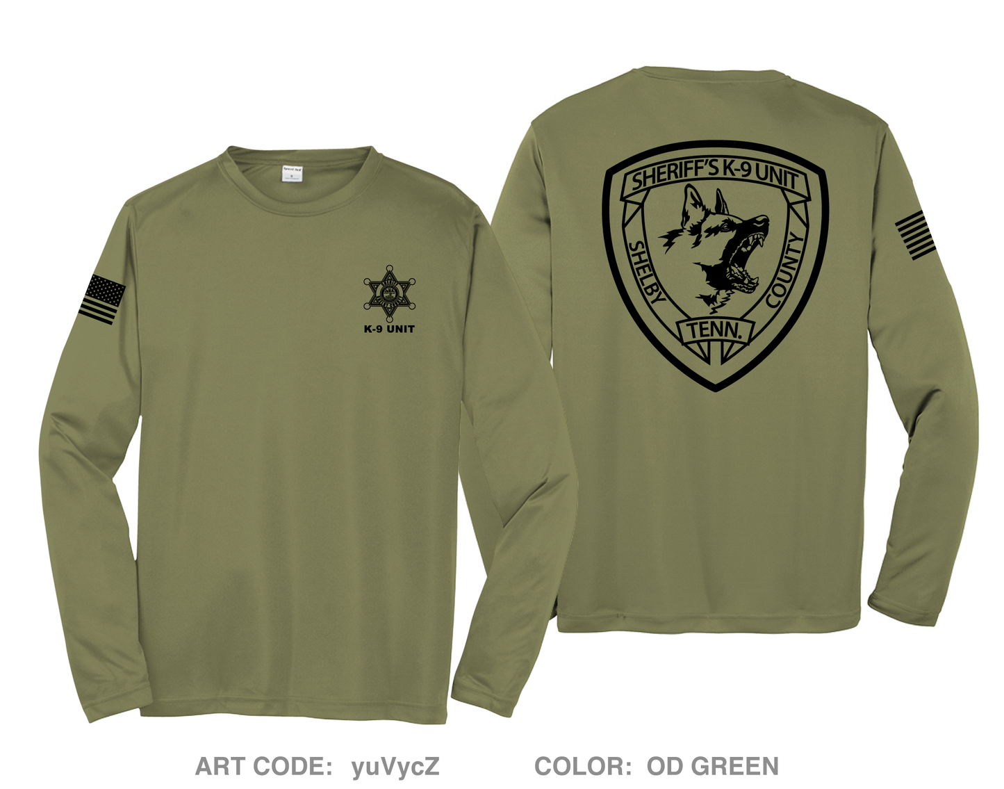 Shelby County Sheriff’s K-9 Unit Store 1 Hi-Tech Performance Unisex LS Tee - yuVycZ