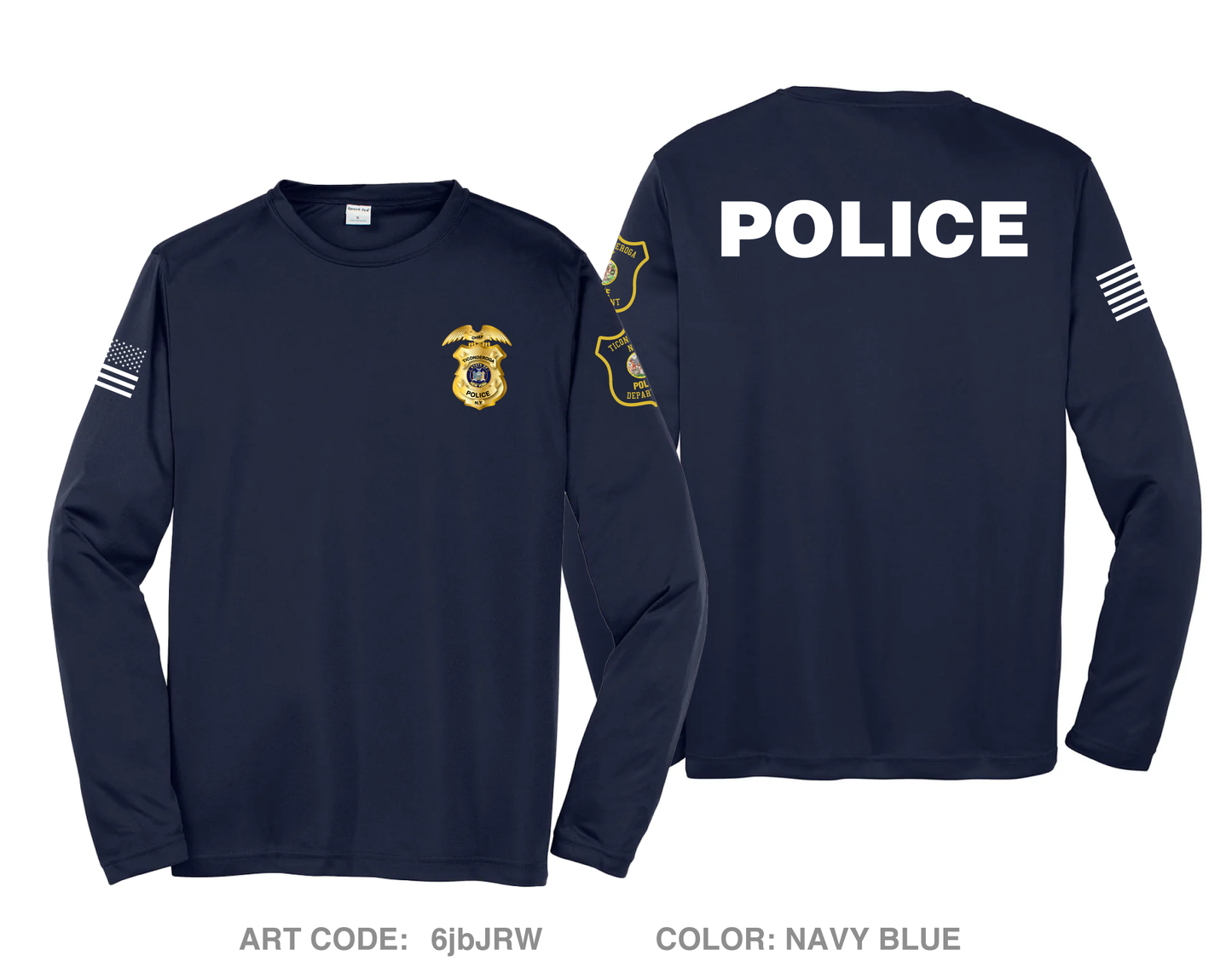 Ticonderoga Police Department Hi-Tech Performance Unisex LS Tee - 6jbJRW