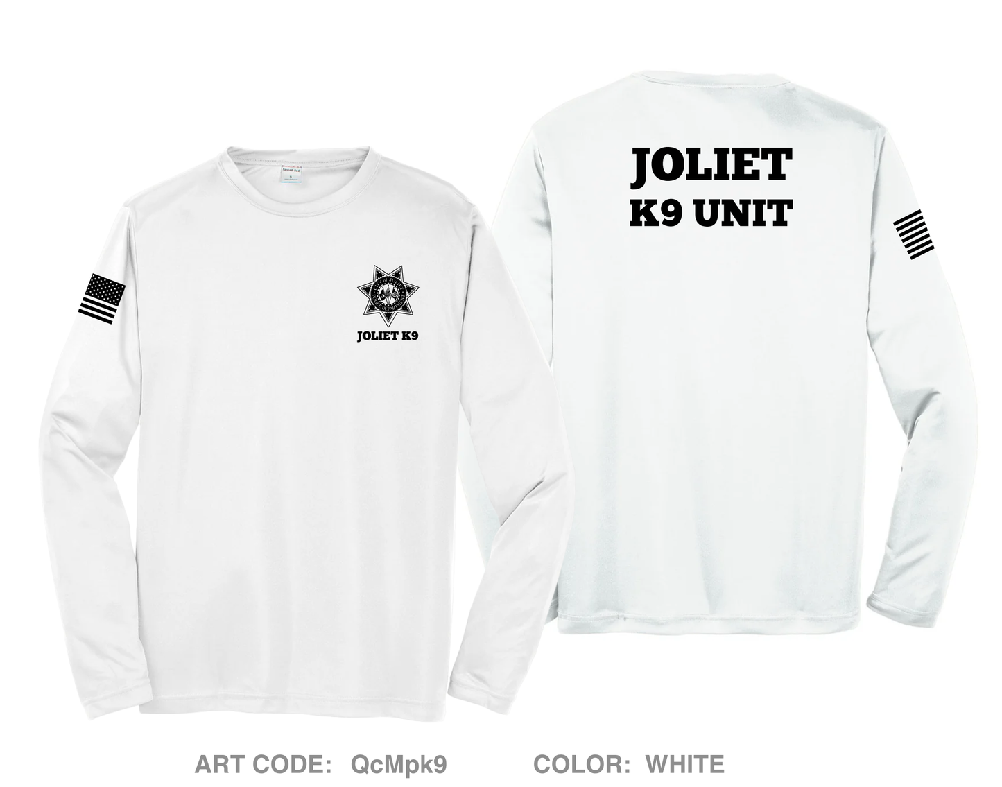 Joliet Police K9 Unit Hi-Tech Performance Unisex LS Tee - QcMpk9